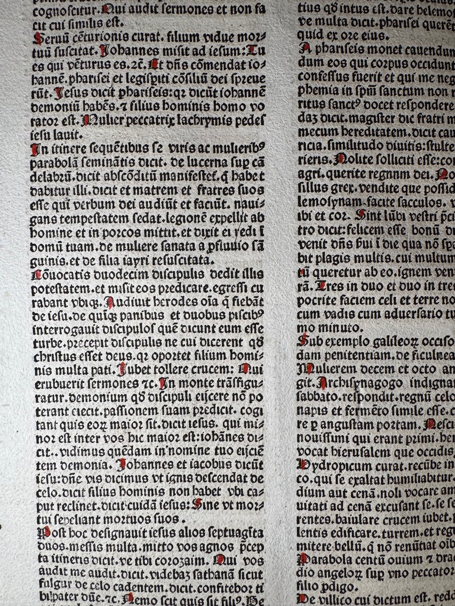 15th Century Incunable Bible Leaf Venice, 1482 - Luke — Illuminated