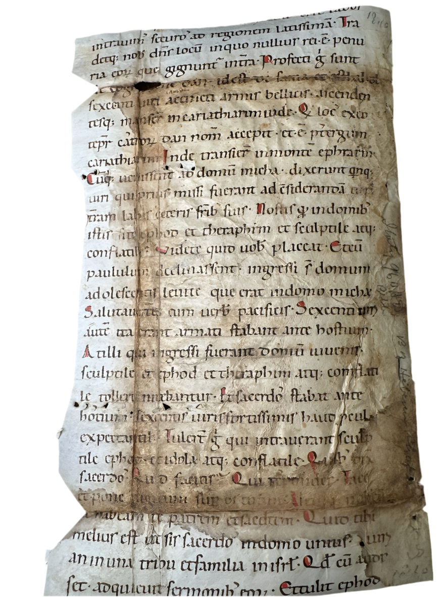 ***SOLD*** Illuminated Bible Manuscript - Early 12th Century C. 1125 - Judges 18