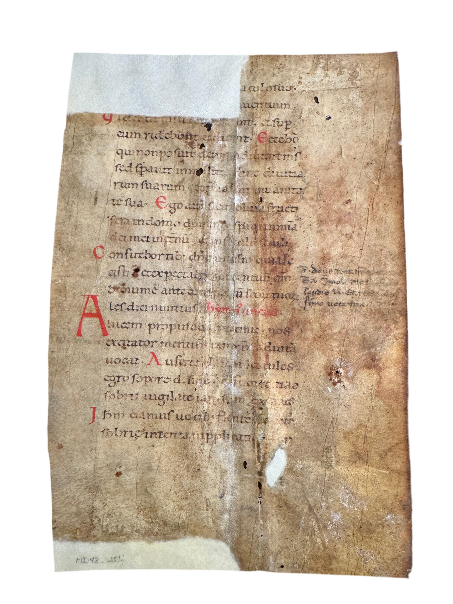 Illuminated Medieval Breviary Manuscript - 12th Century - Psalm 52