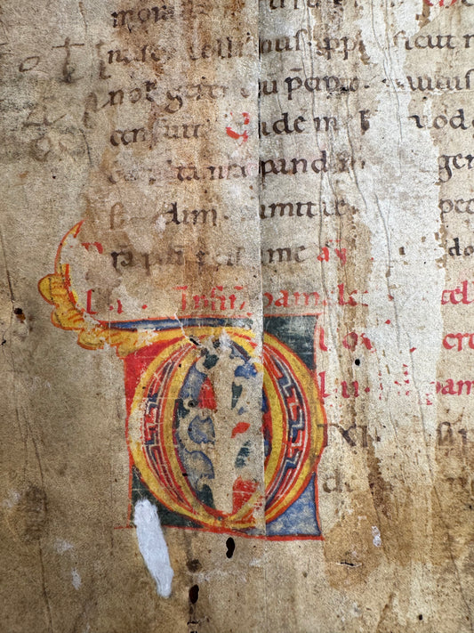 Illuminated Medieval Breviary Manuscript - 12th Century - Psalm 52