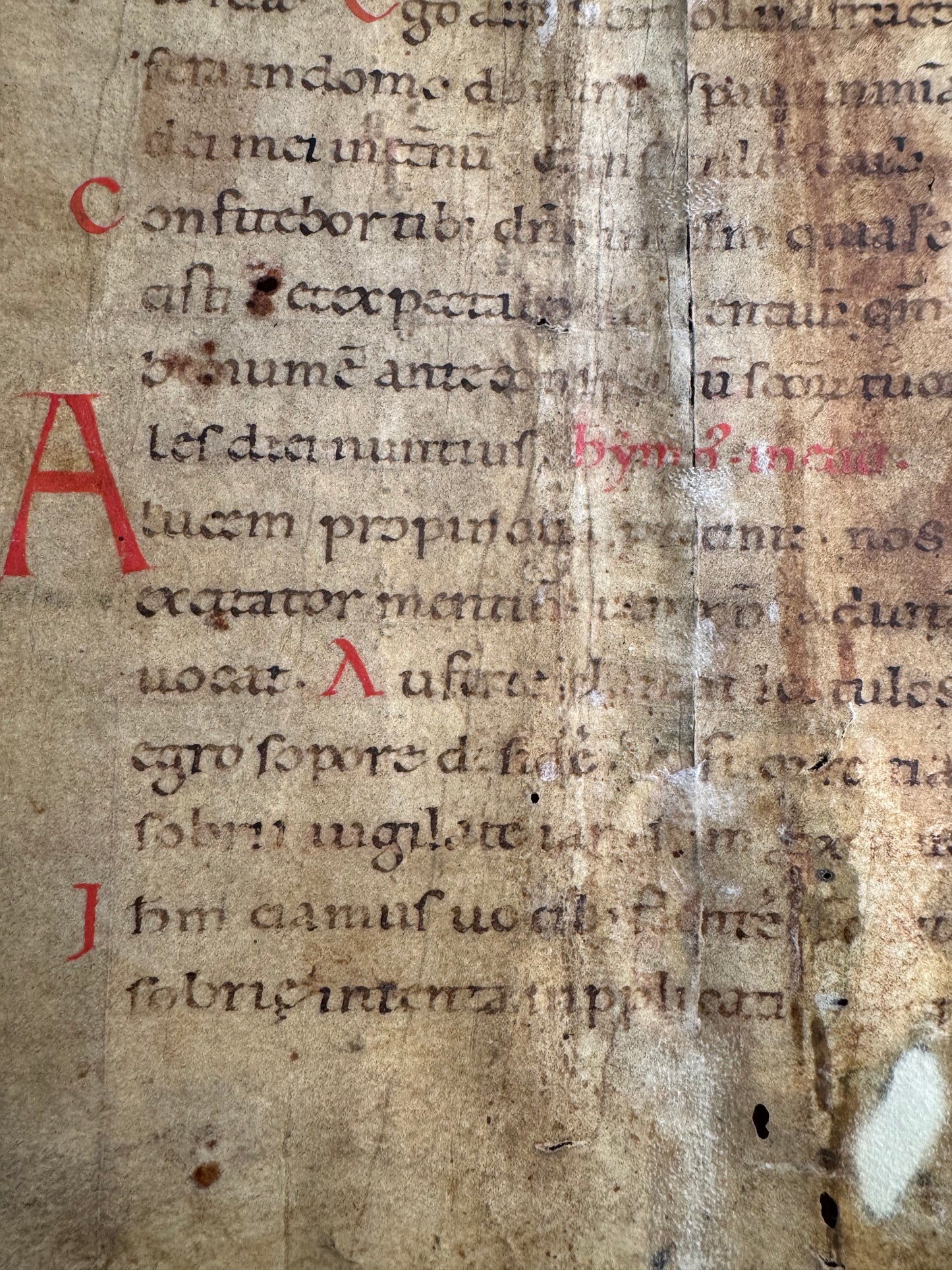 Illuminated Medieval Breviary Manuscript - 12th Century - Psalm 52