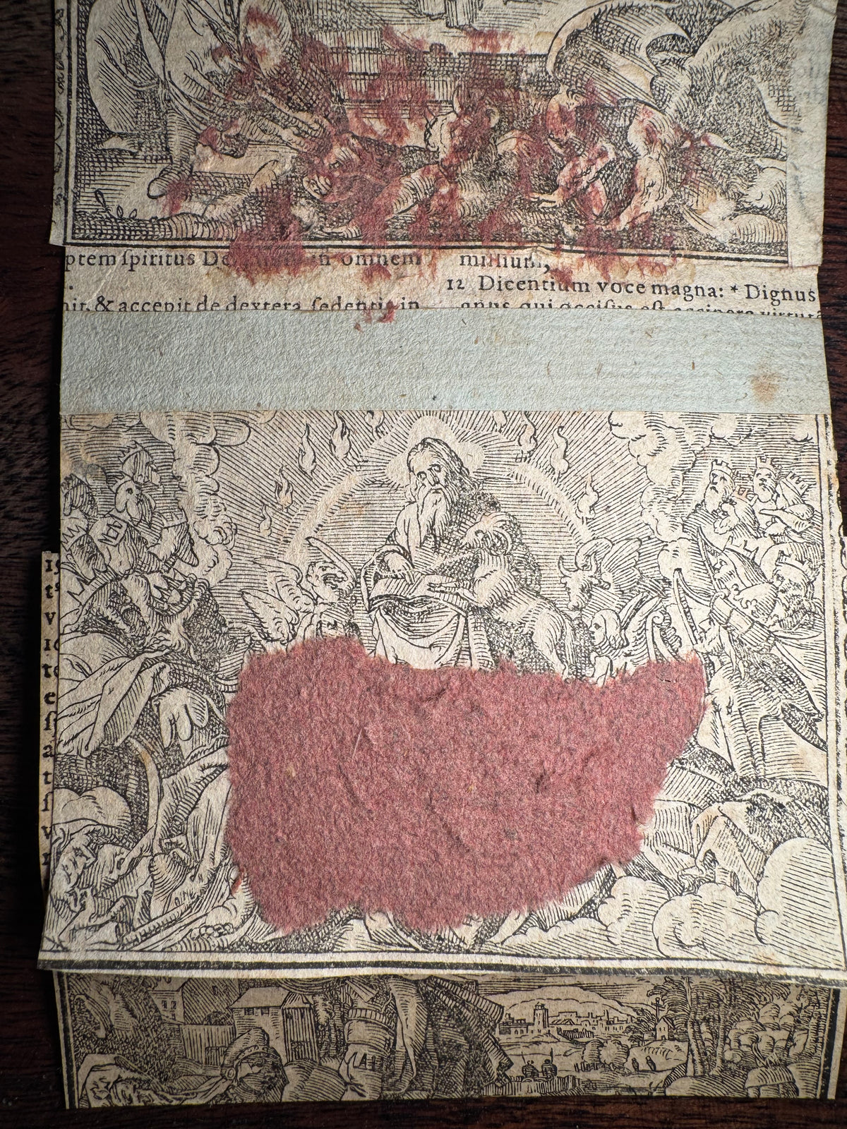 16th Century Virgil Solis Woodcut – The Woman & Seven-Headed Dragon of Revelation 12, c. 1560