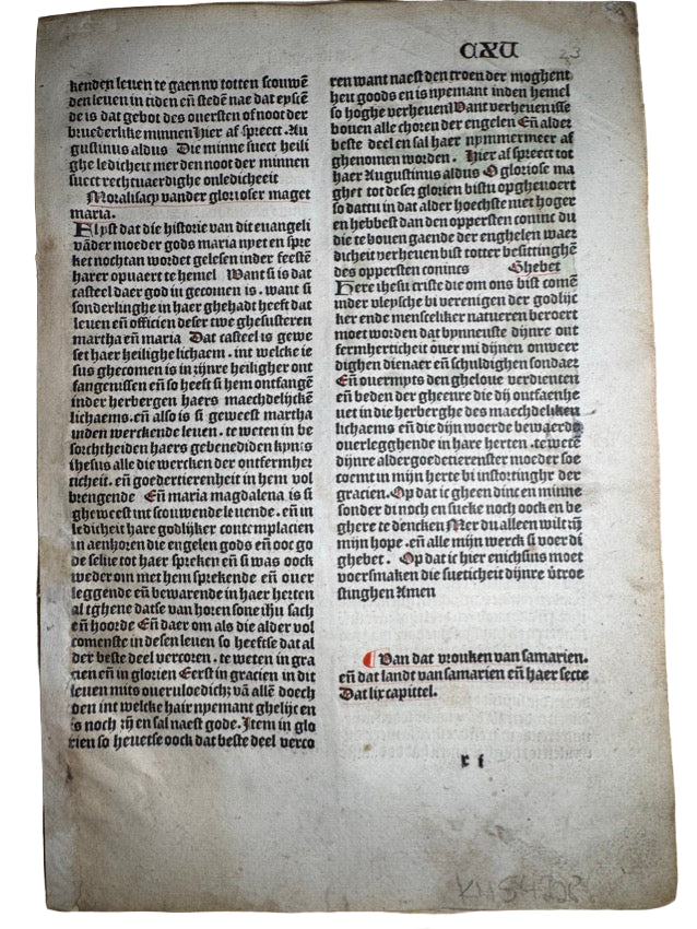 Christ and the Samaritan Woman at the Well — Hand-Colored Woodcut, 1499