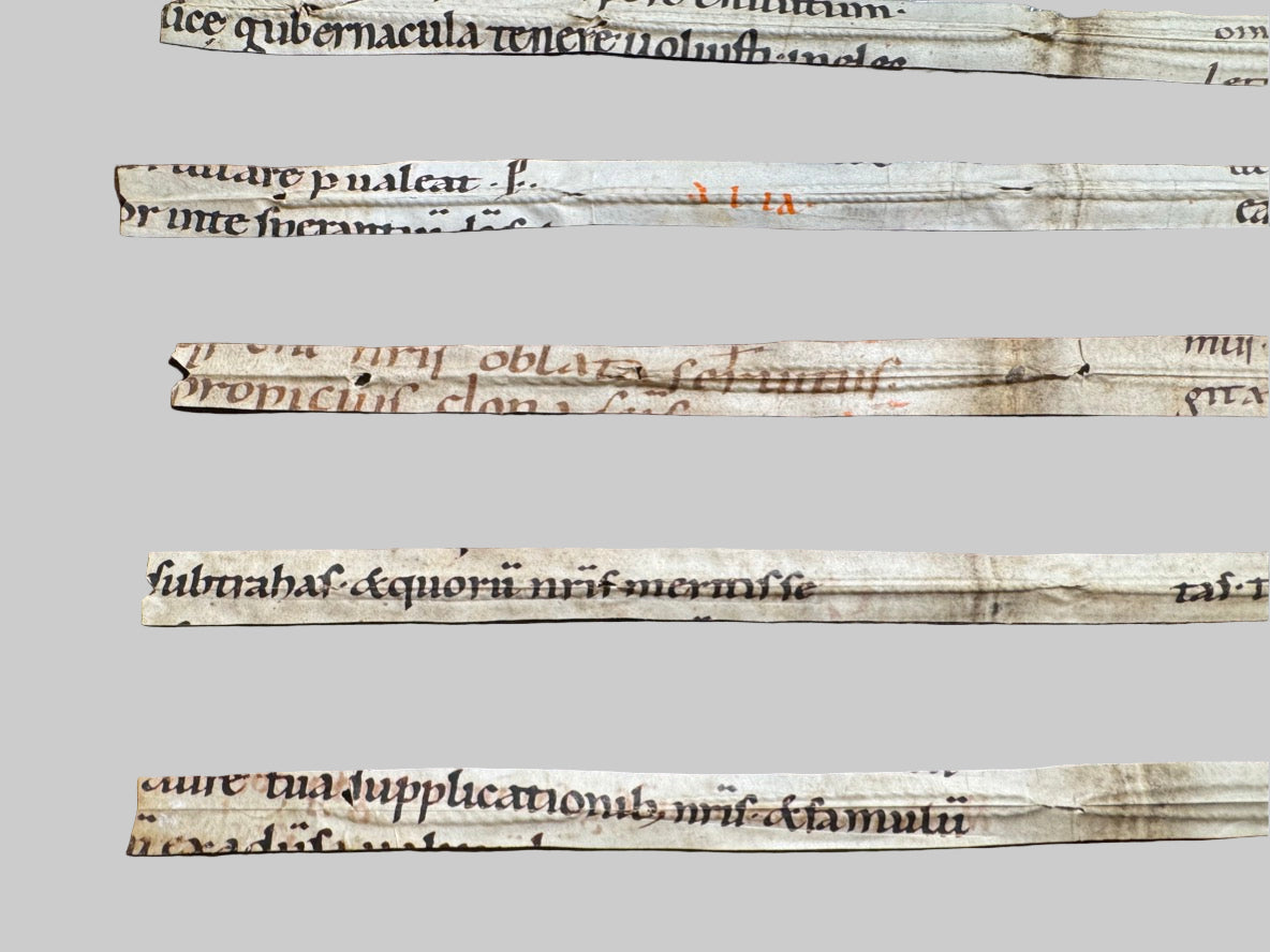 Group of Six Manuscript Fragments - ca. 10th-11th Century Liturgical Missal Leaf