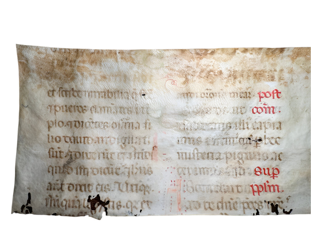 Large Missal Manuscript Fragment 13th Century - Isaiah