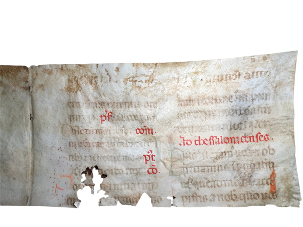Large Missal Manuscript Fragment 13th Century - Isaiah