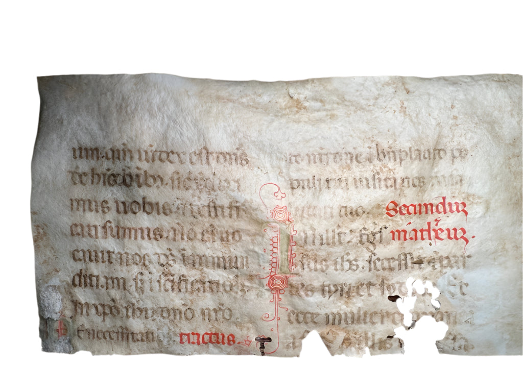 Large Missal Manuscript Fragment 13th Century - Isaiah