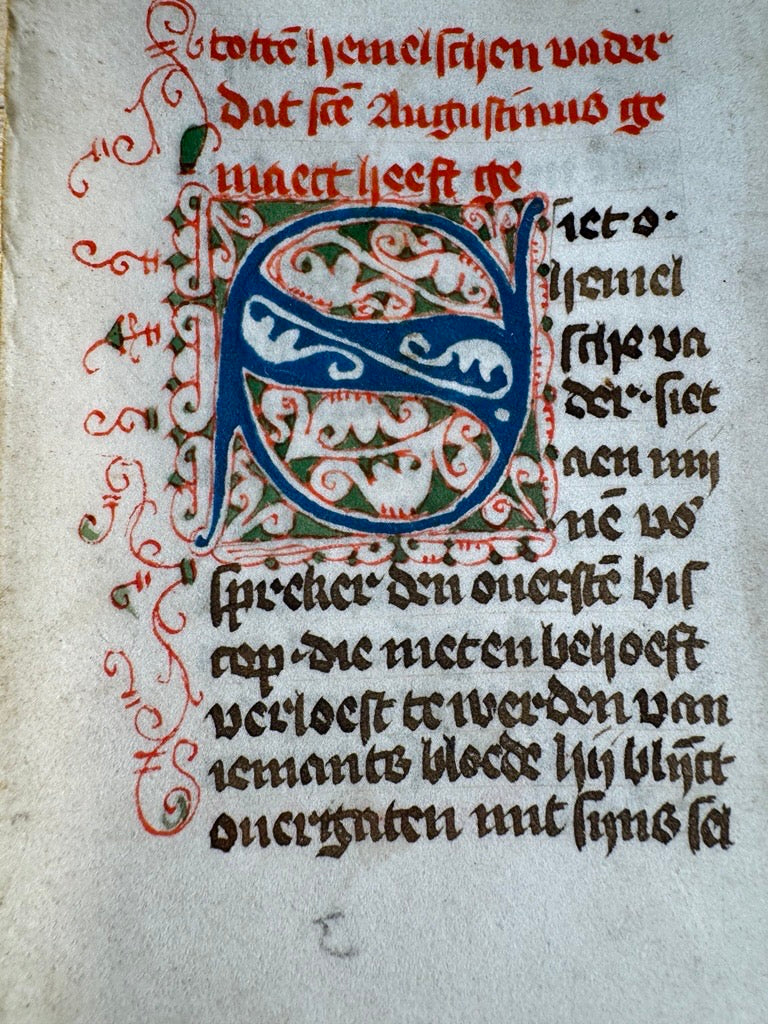 Illuminated Book of Hours Leaf – Middle Dutch, c. 1475–1500