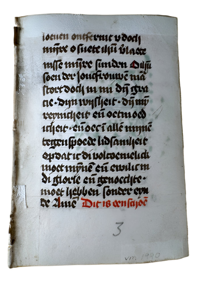 Illuminated Book of Hours Leaf – Middle Dutch, c. 1475–1500
