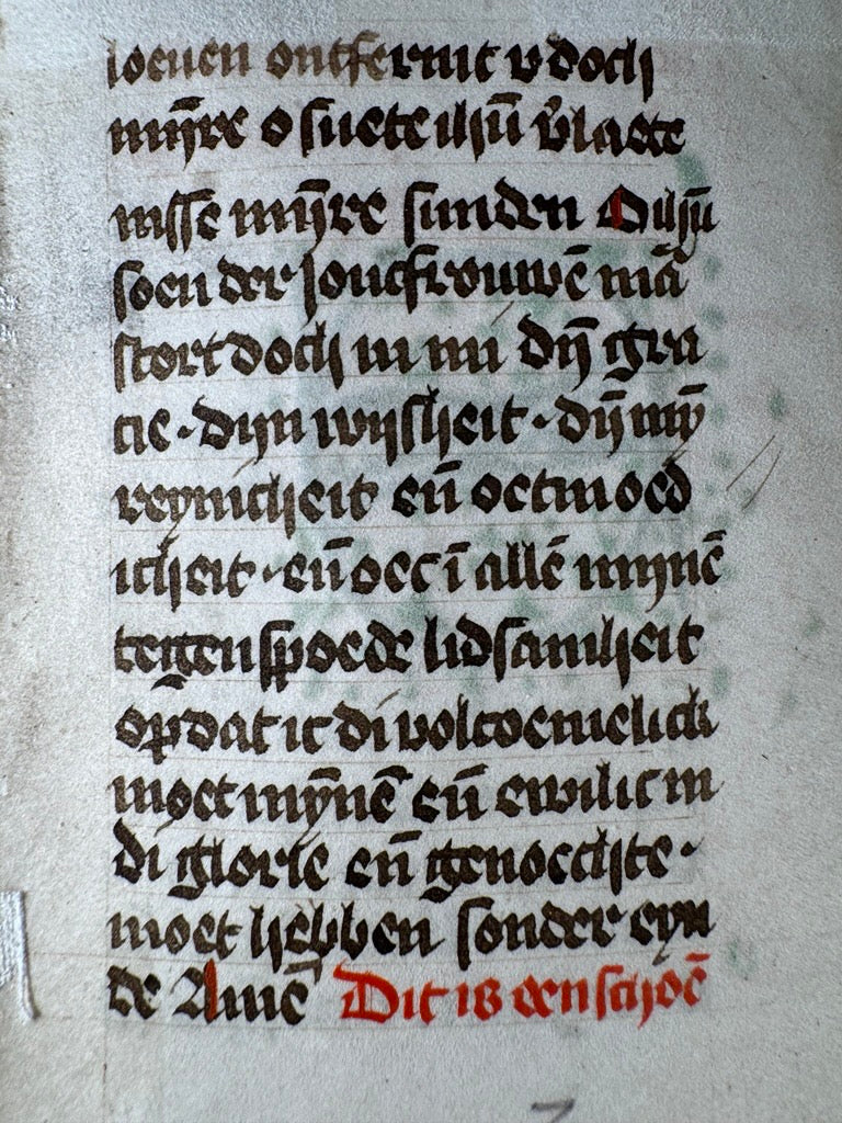 Illuminated Book of Hours Leaf – Middle Dutch, c. 1475–1500