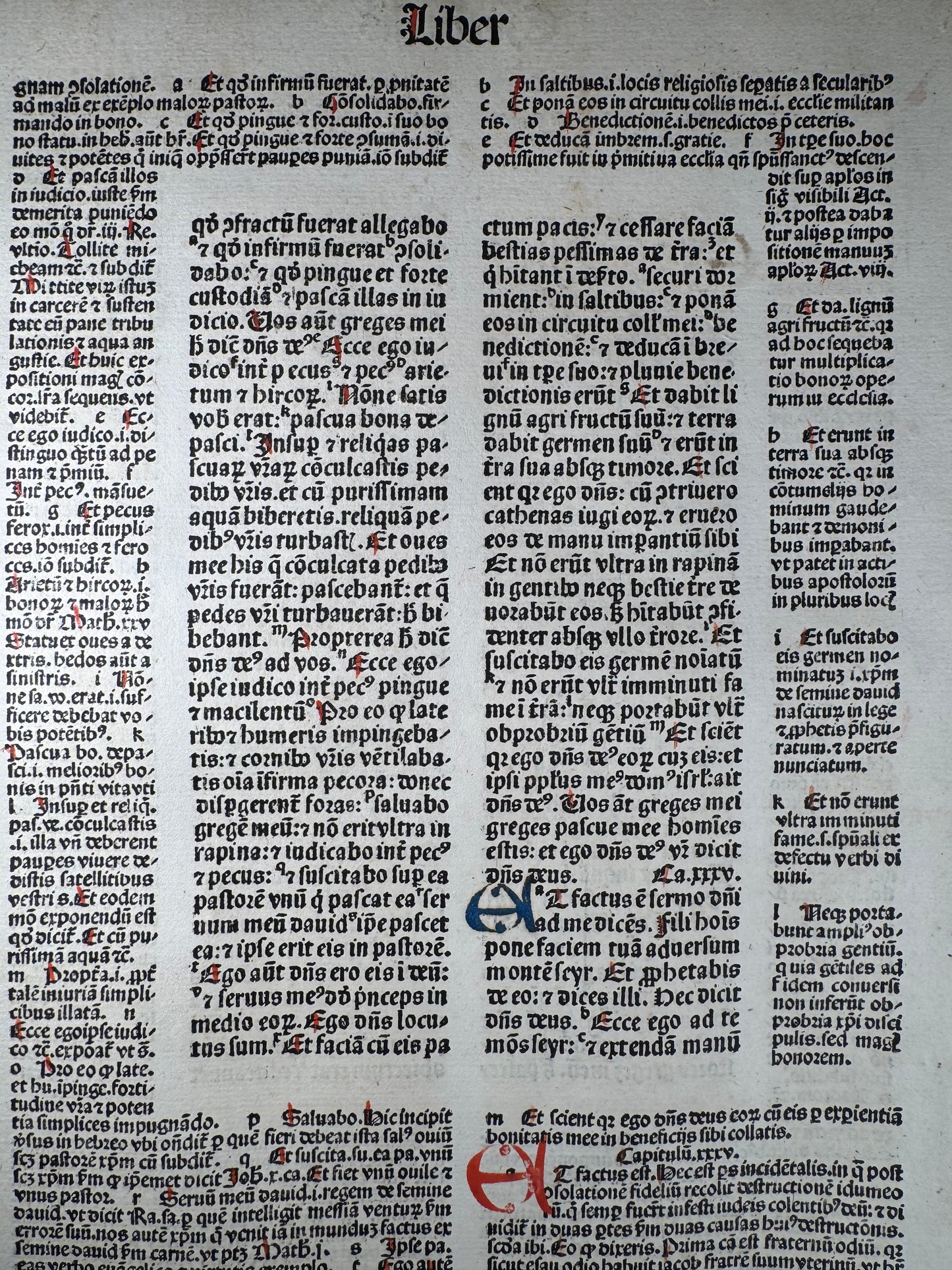 1485 Koberger Incunabula Bible Leaf – Ezekiel – Nuremberg, Germany