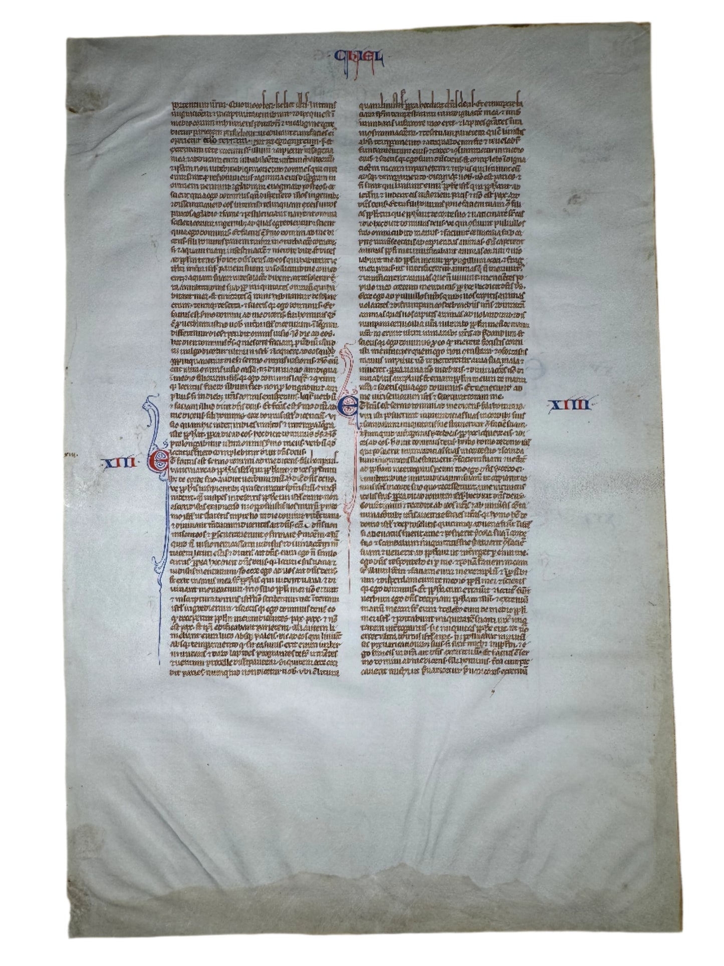 Rare 63-Line 13th-Century Paris Bible Leaf – Book of Ezekiel, France, Paris