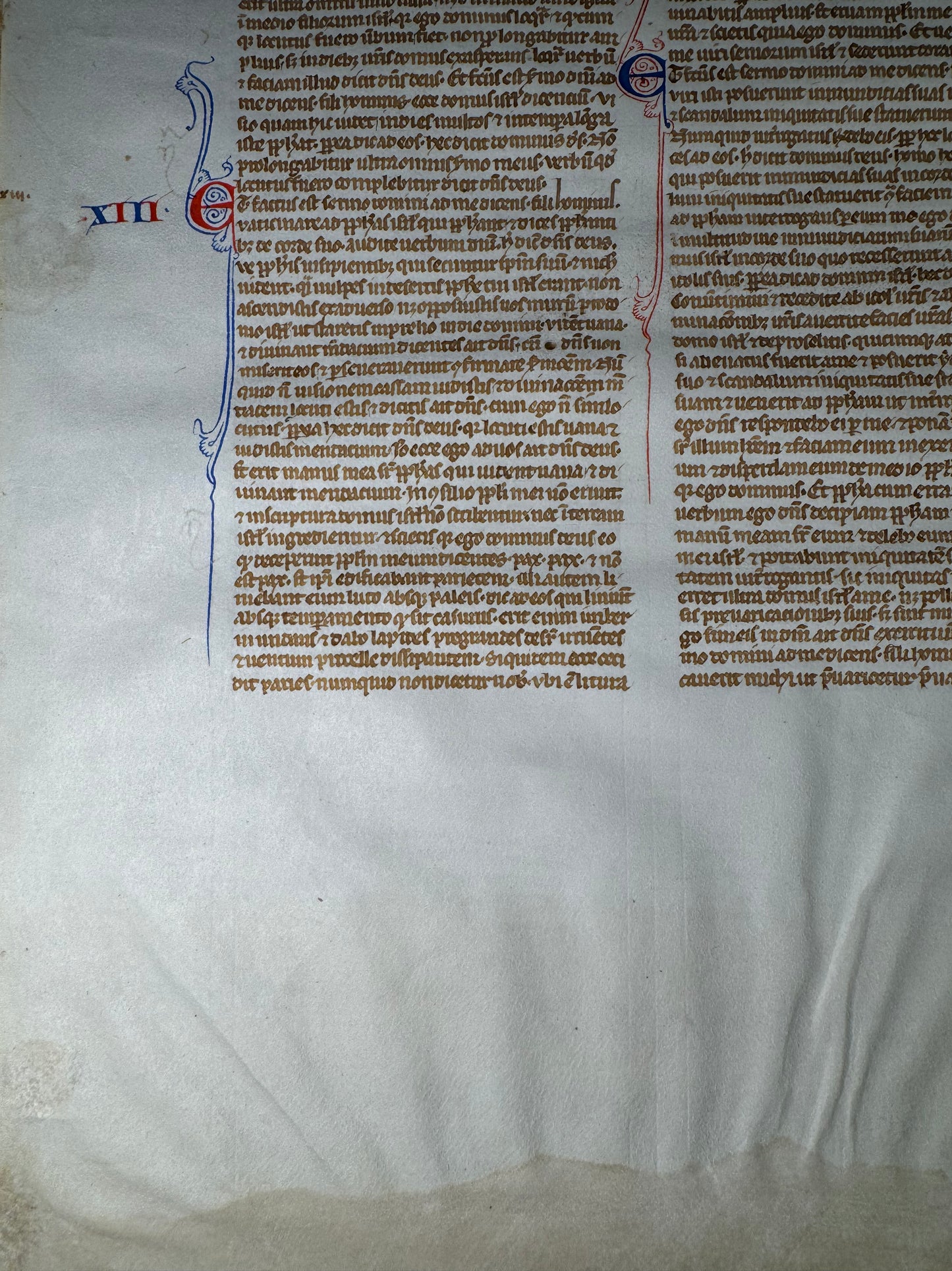 Rare 63-Line 13th-Century Paris Bible Leaf – Book of Ezekiel, France, Paris