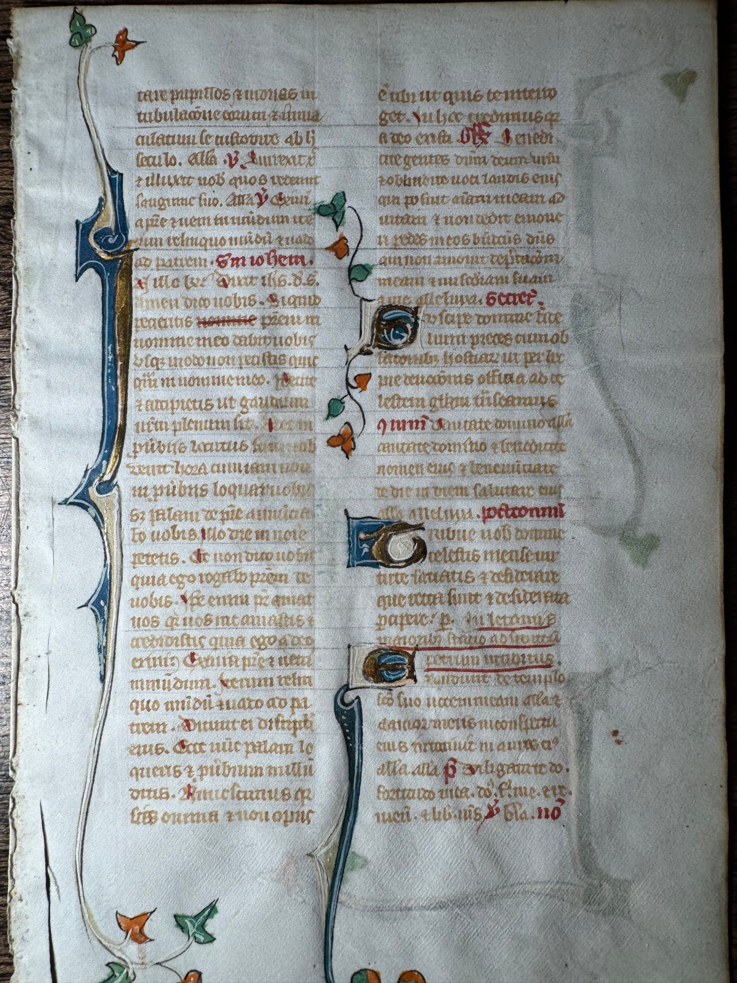 Illuminated Latin Breviary Leaf — Northern France, ca. 1400