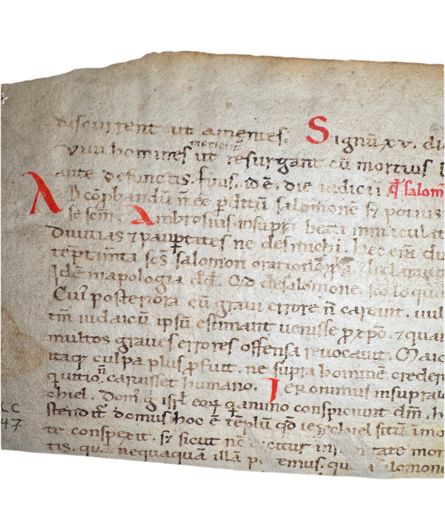 12th-Century Medieval Manuscript Fragment – Death & Judgment