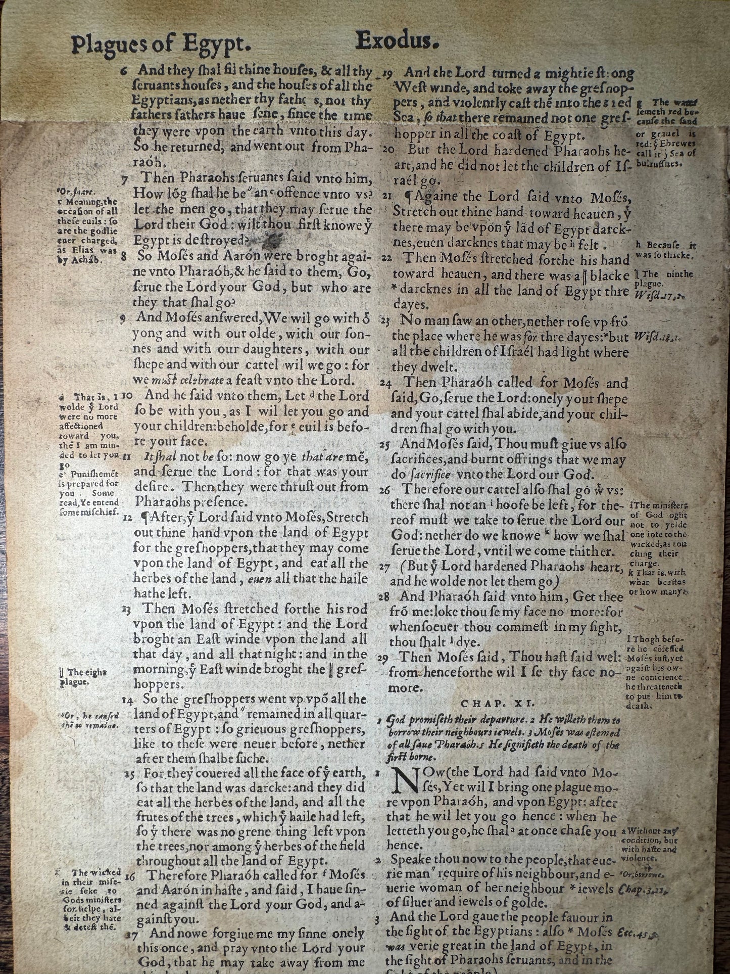 1560 First Edition Geneva Bible Leaf