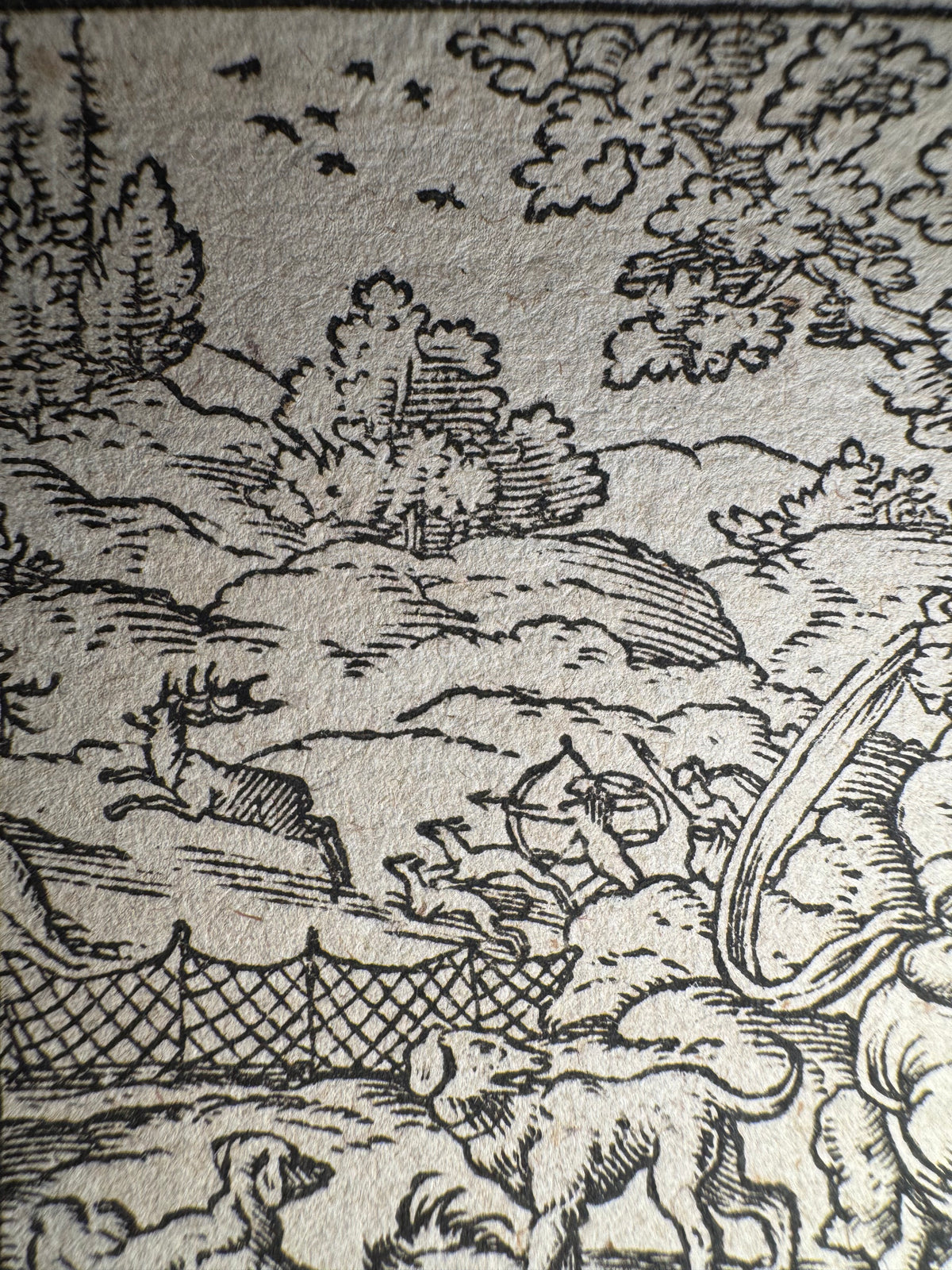 Original 16th-Century Virgil Solis Woodcut — Venus and Adonis