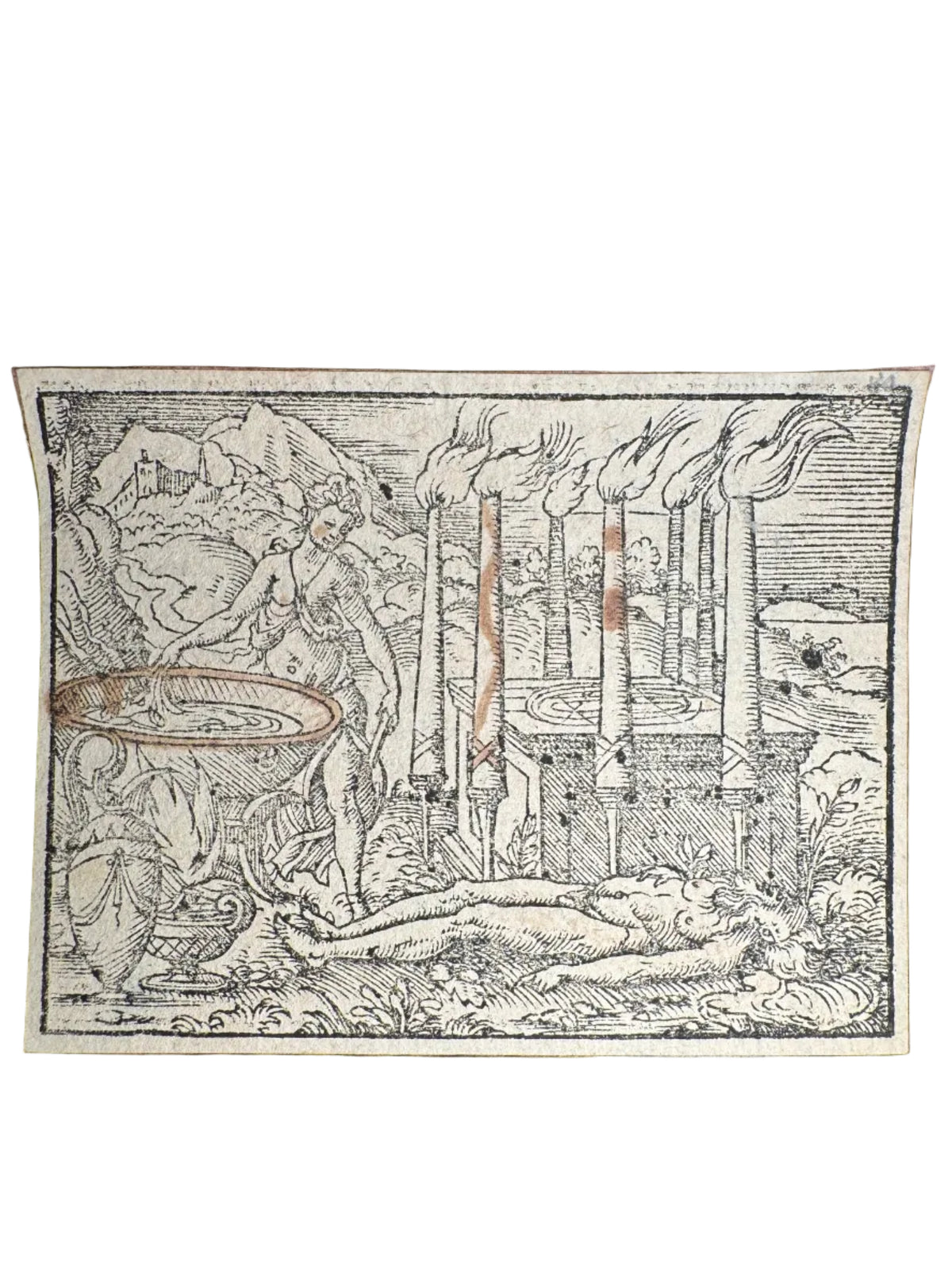 Original 16th-Century Virgil Solis Woodcut — Medea Rejuvenating Aeson