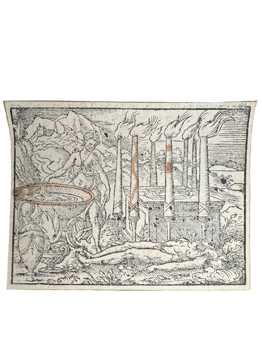 Original 16th-Century Virgil Solis Woodcut — Medea Rejuvenating Aeson