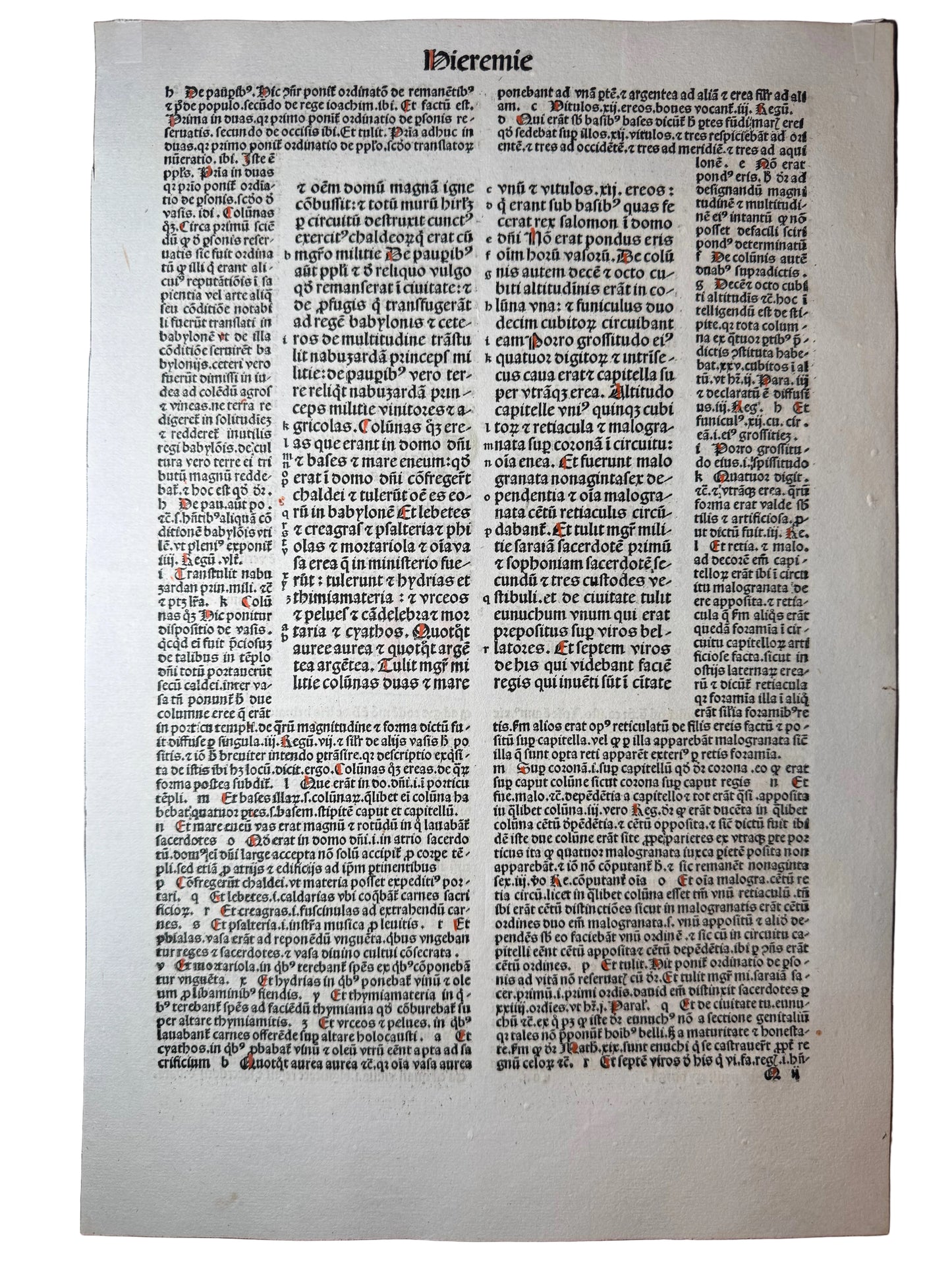 1493 Anton Koberger Latin Bible Leaf