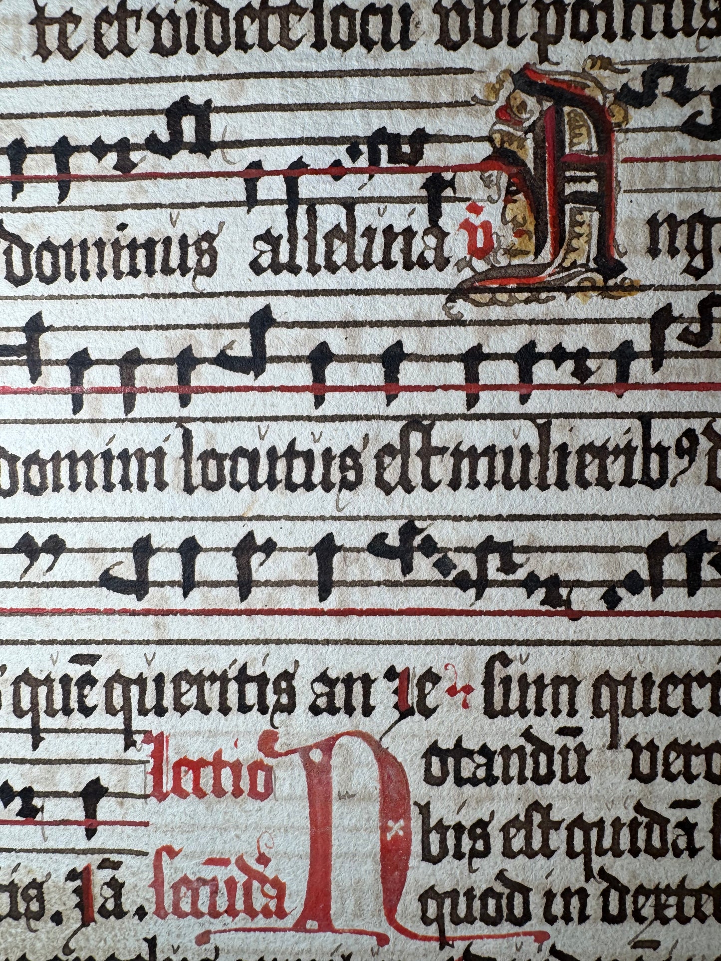 Handwritten Liturgical Chant Manuscript Leaf on Rag Paper
Continental Europe, Circa 1608 (Attributed)