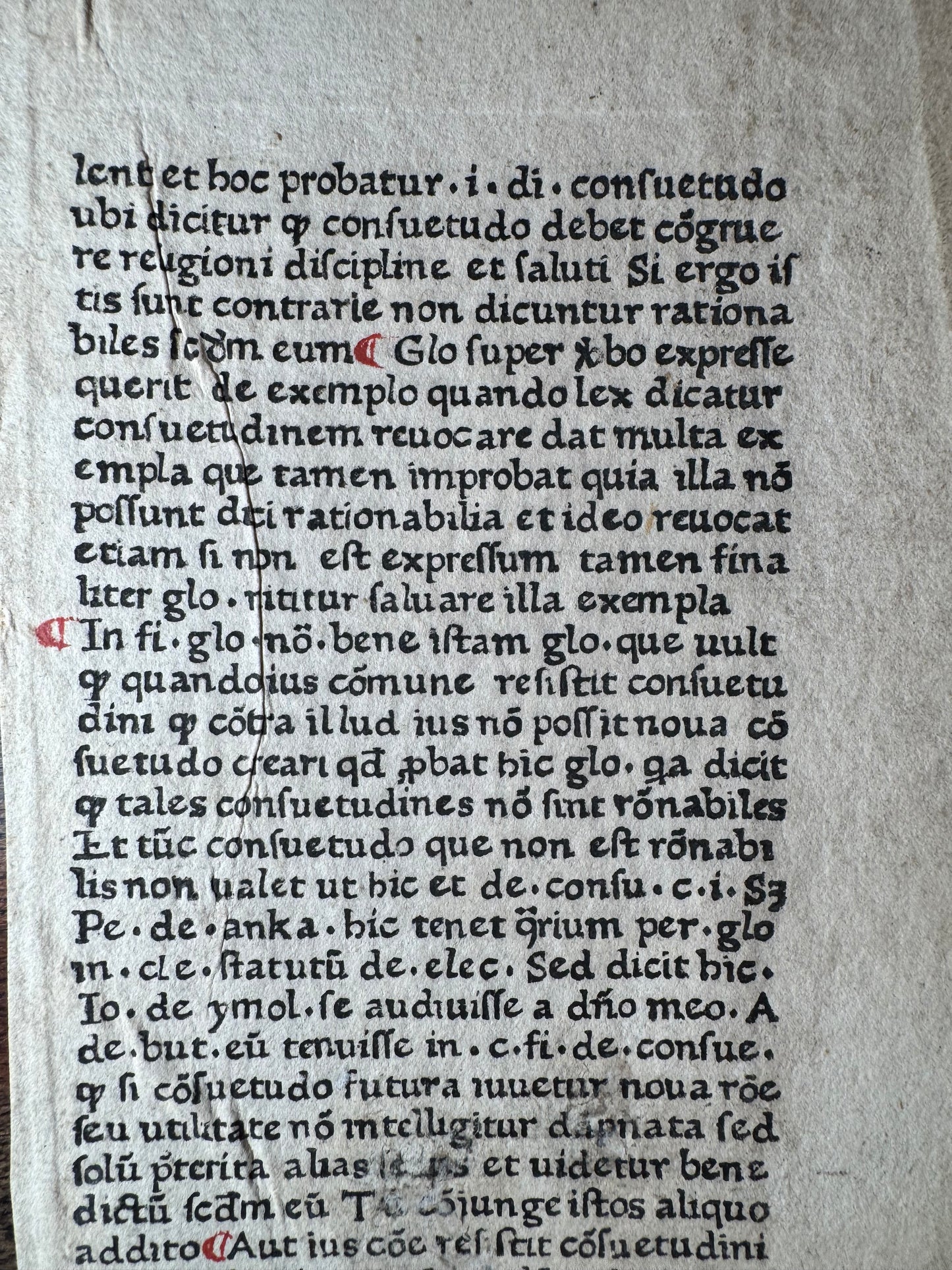 Early Incunable Canon Law Fragment on Handmade Paper Likely Continental Europe, c. 1470–1475