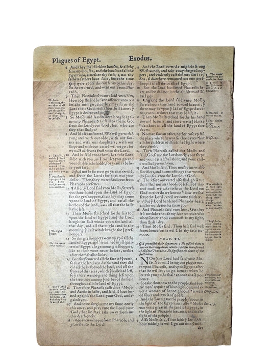 1560 First Edition Geneva Bible Leaf