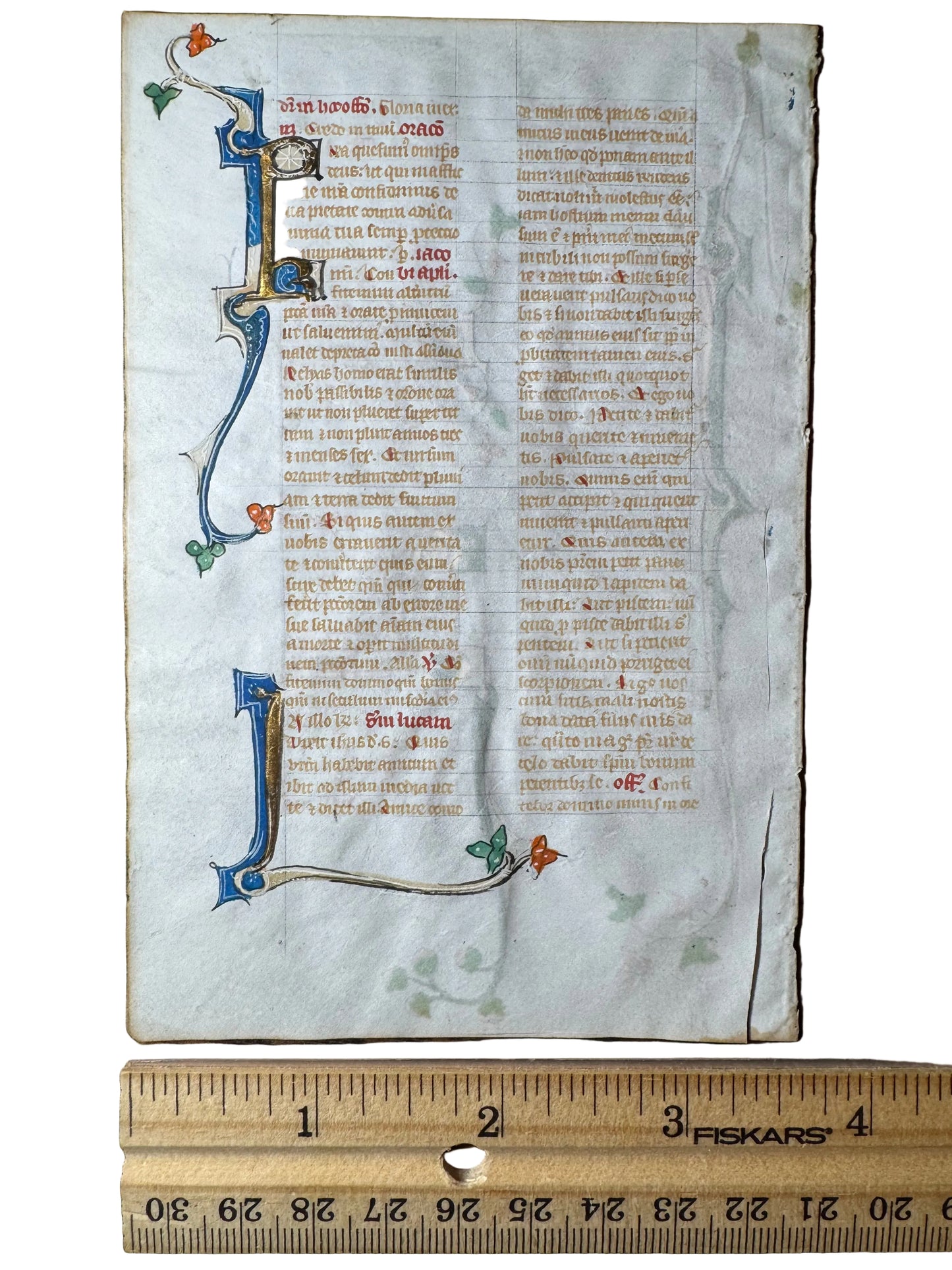 Illuminated Latin Breviary Leaf — Northern France, ca. 1400