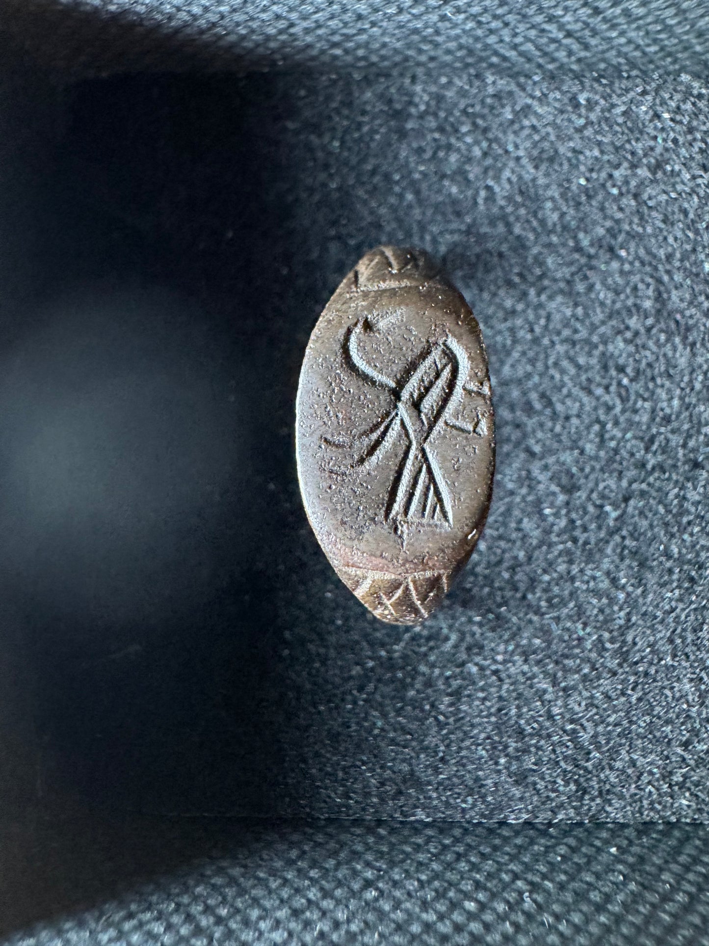 Medieval Bronze Signet Ring with Engraved Bird — ca. AD 1000–1200