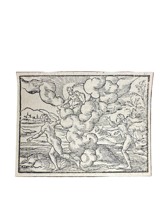Original 16th-Century Virgil Solis Woodcut — Arethusa & Alpheus