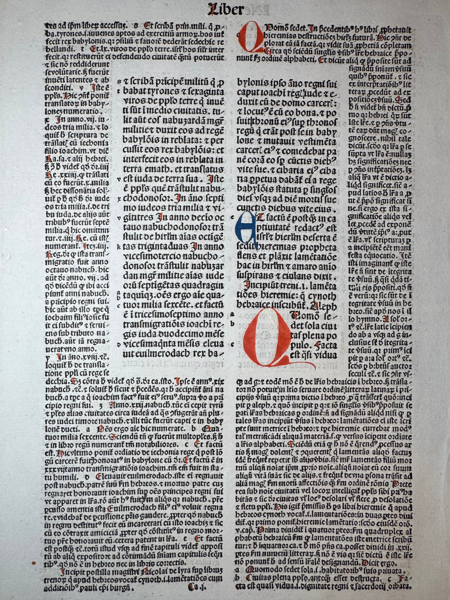 1493 Anton Koberger Latin Bible Leaf