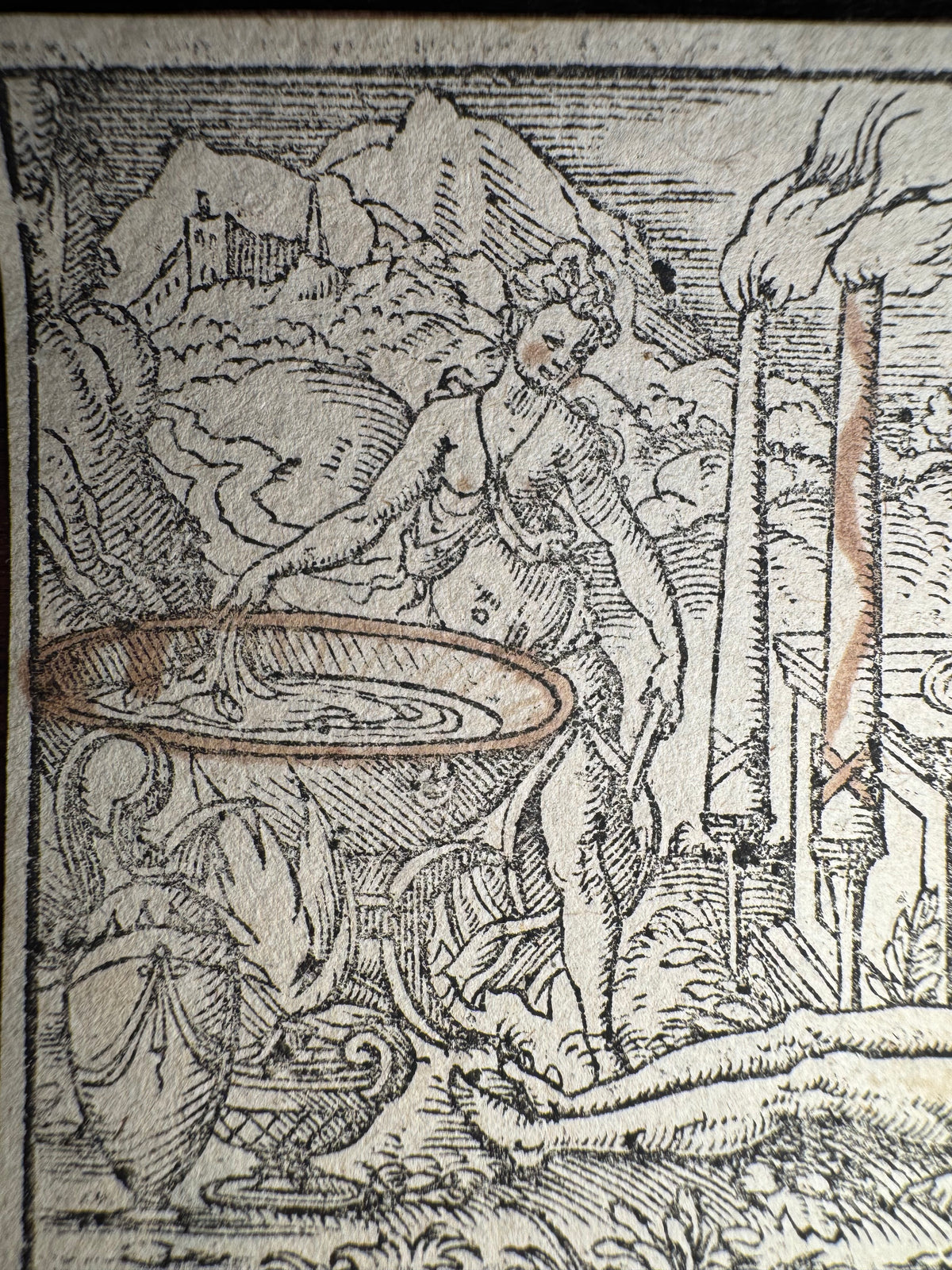 Original 16th-Century Virgil Solis Woodcut — Medea Rejuvenating Aeson