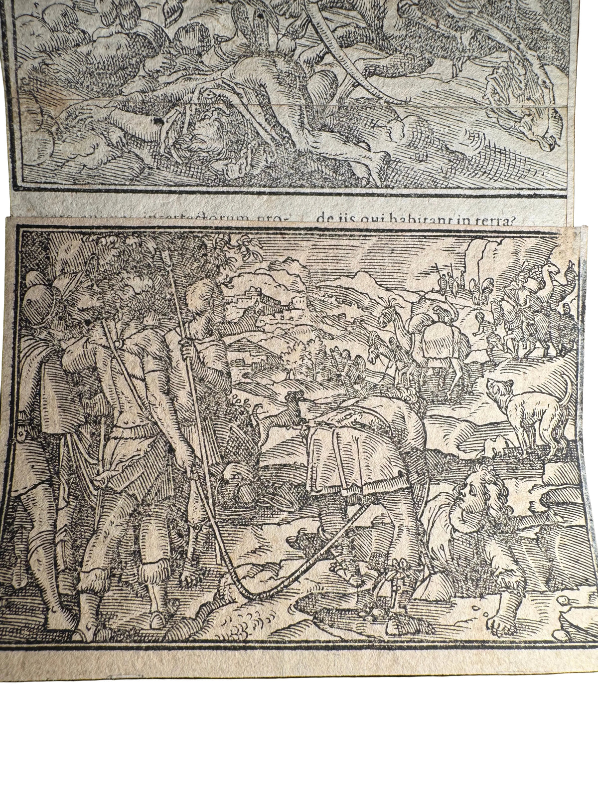 16th Century Virgil Solis Woodcut – The Woman & Seven-Headed Dragon of Revelation 12, c. 1560