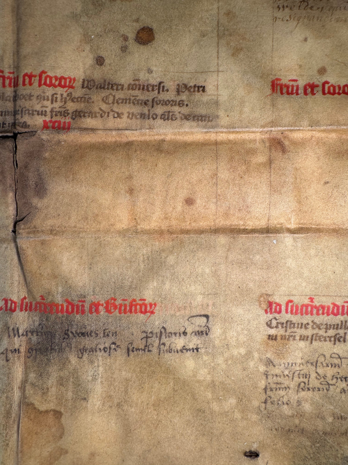 Medieval Latin Necrological Calendar Manuscript on Parchment, c. 15th Century