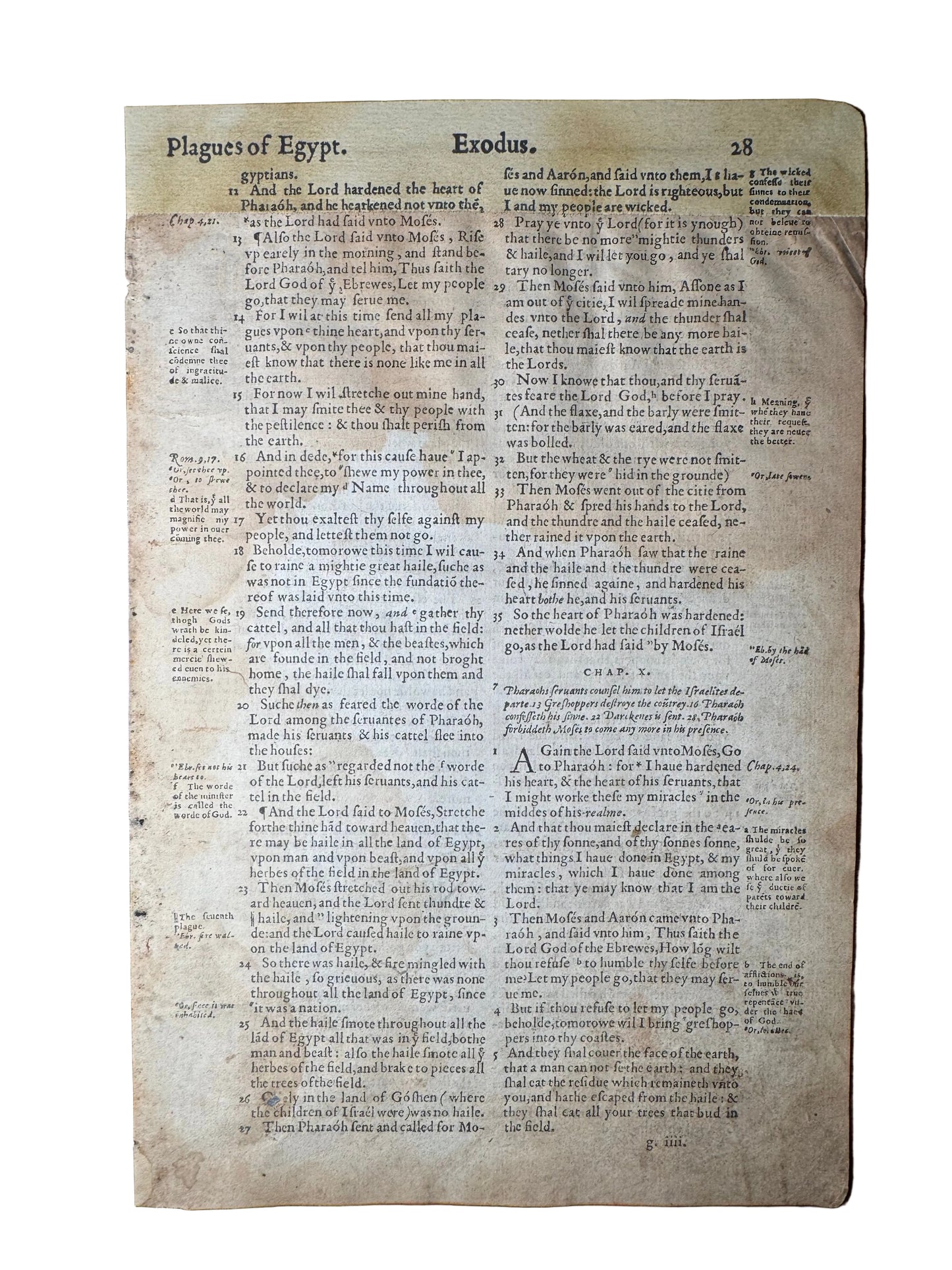 1560 First Edition Geneva Bible Leaf