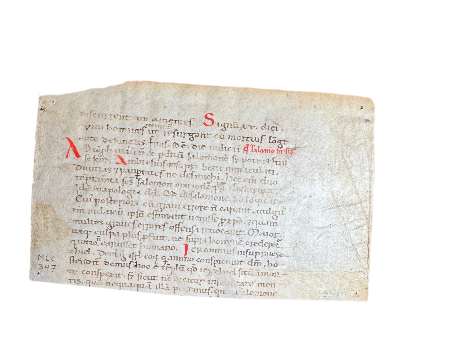 12th-Century Medieval Manuscript Fragment – Death & Judgment