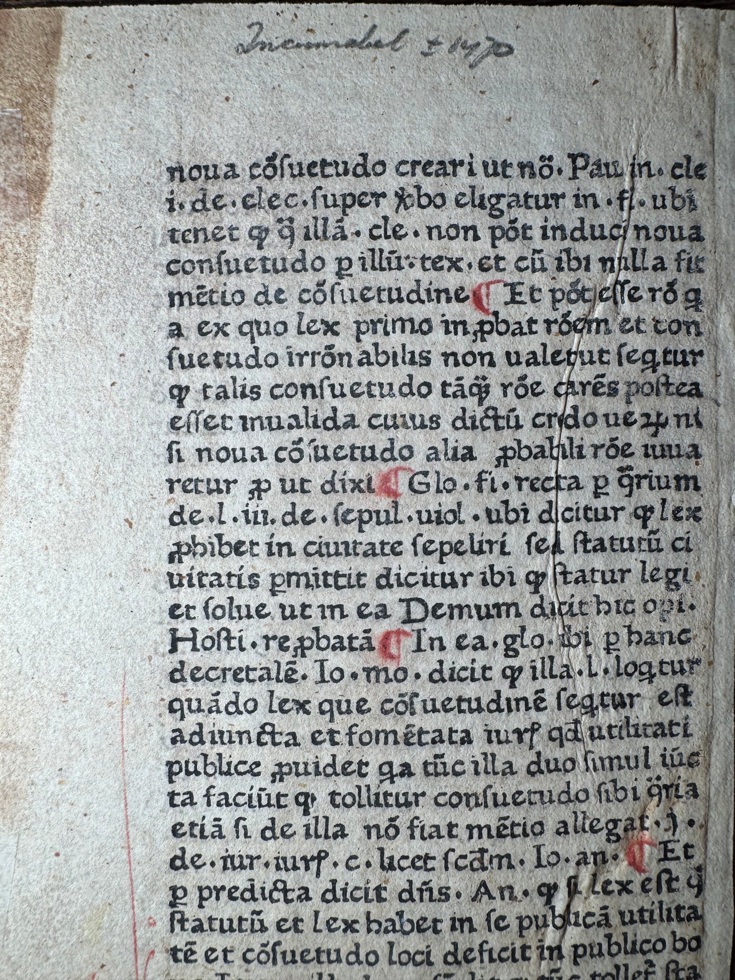 Early Incunable Canon Law Fragment on Handmade Paper Likely Continental Europe, c. 1470–1475