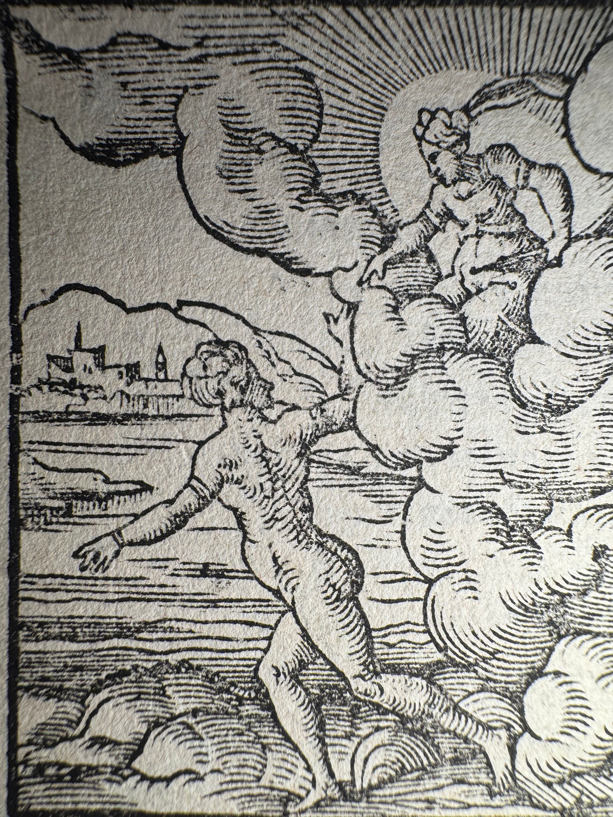 Original 16th-Century Virgil Solis Woodcut — Arethusa & Alpheus