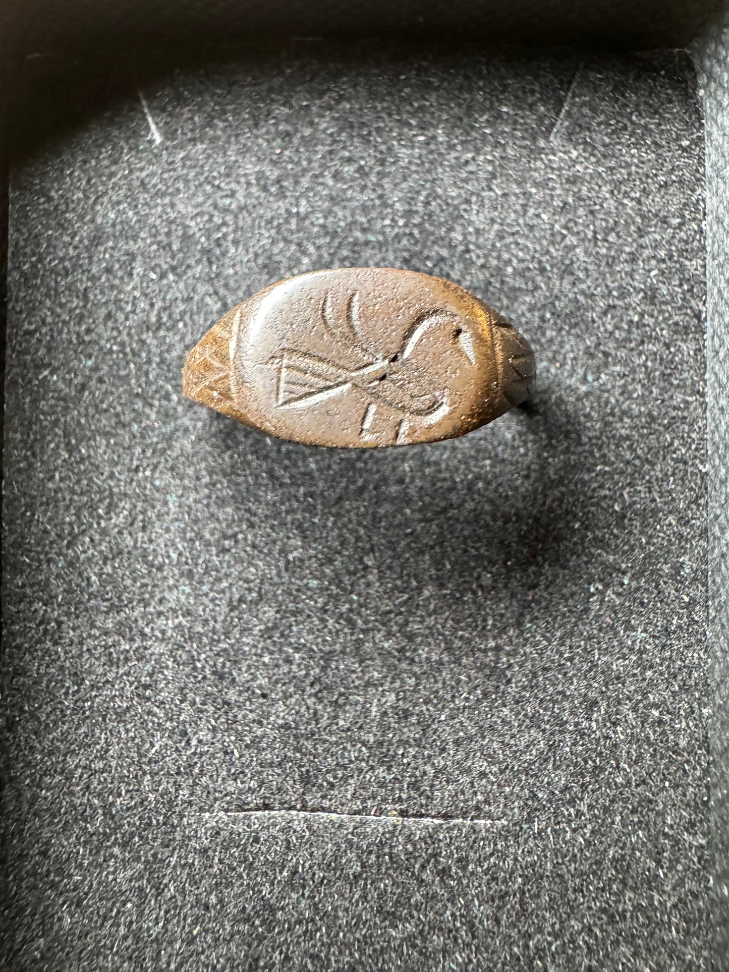 Medieval Bronze Signet Ring with Engraved Bird — ca. AD 1000–1200