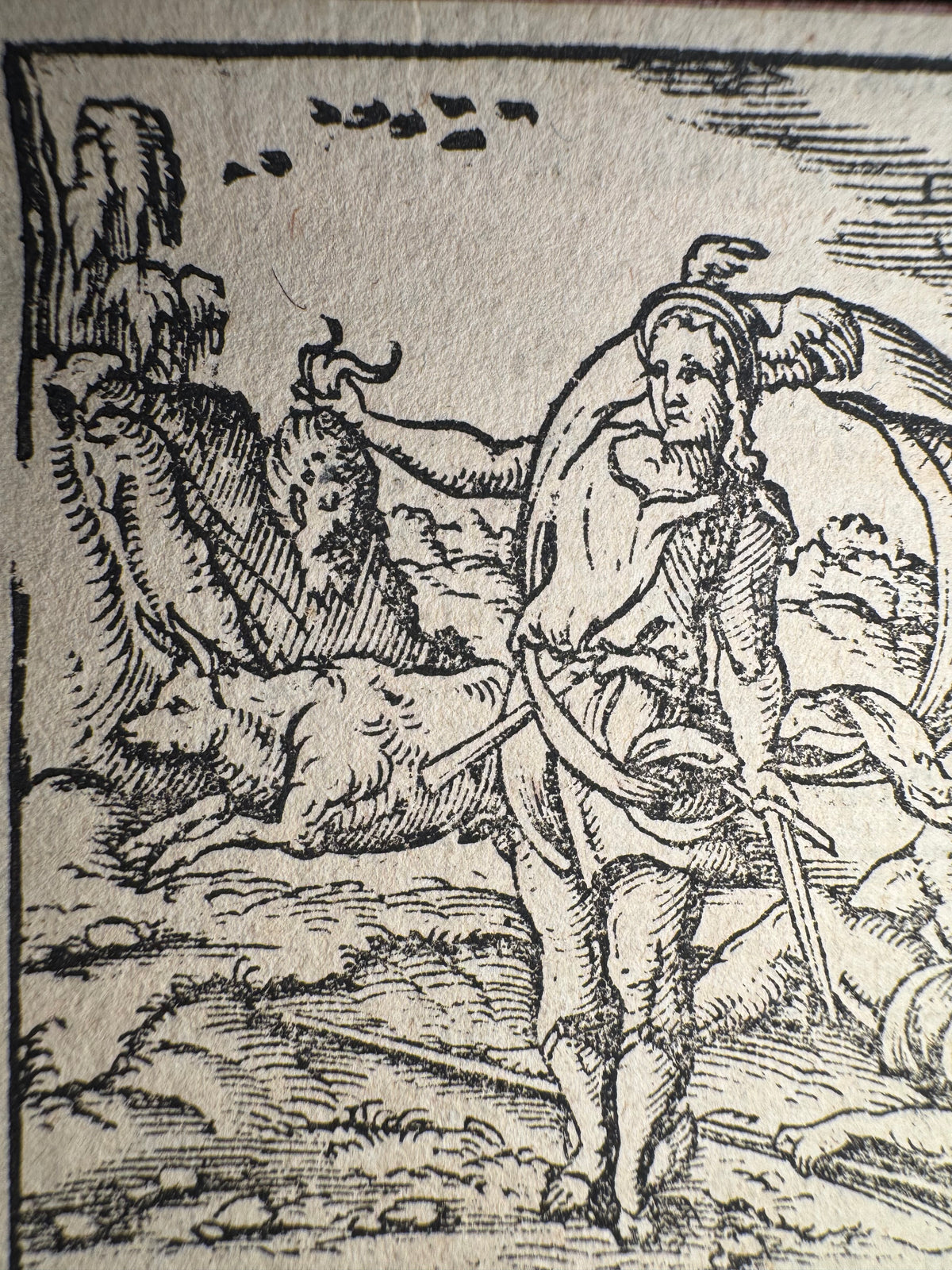 Original 16th-Century Renaissance Woodcut — Io Restored to Human Form