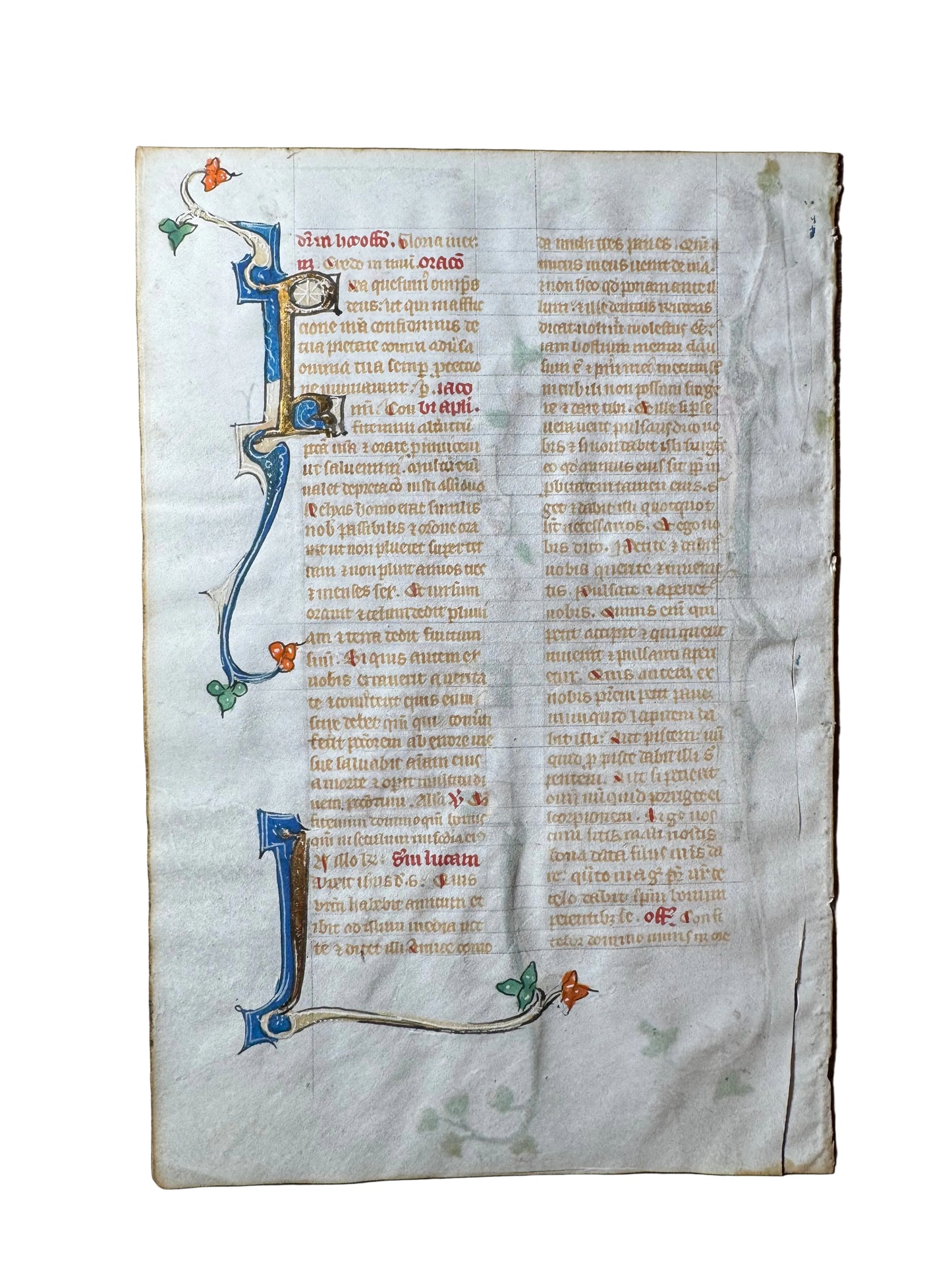 Illuminated Latin Breviary Leaf — Northern France, ca. 1400