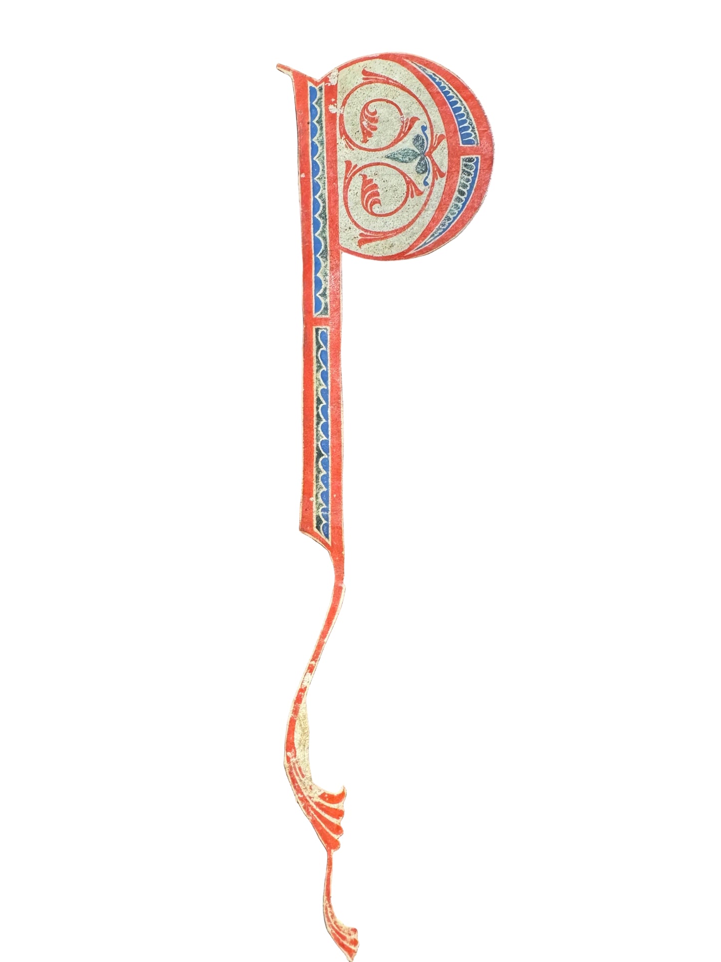 12th-Century Illuminated Manuscript Initial ‘P’ (Northern Italy, c.1150–1200)