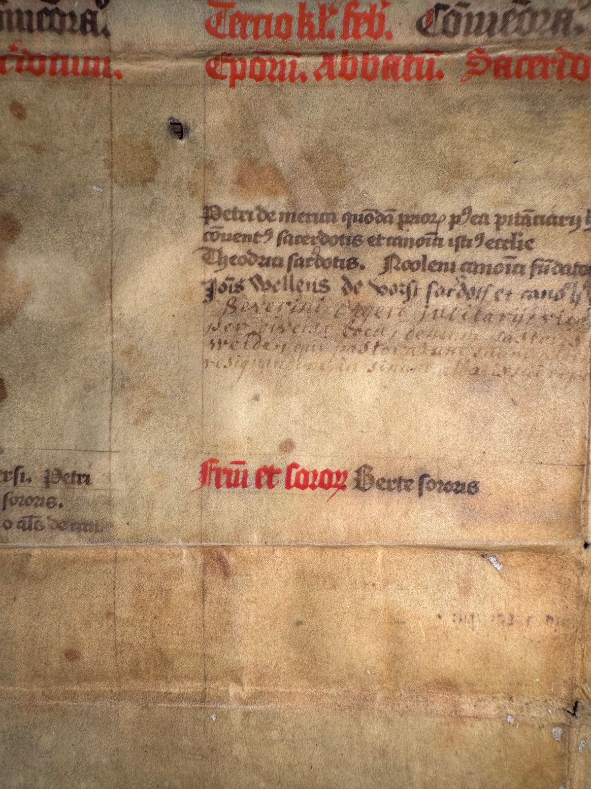 Medieval Latin Necrological Calendar Manuscript on Parchment, c. 15th Century