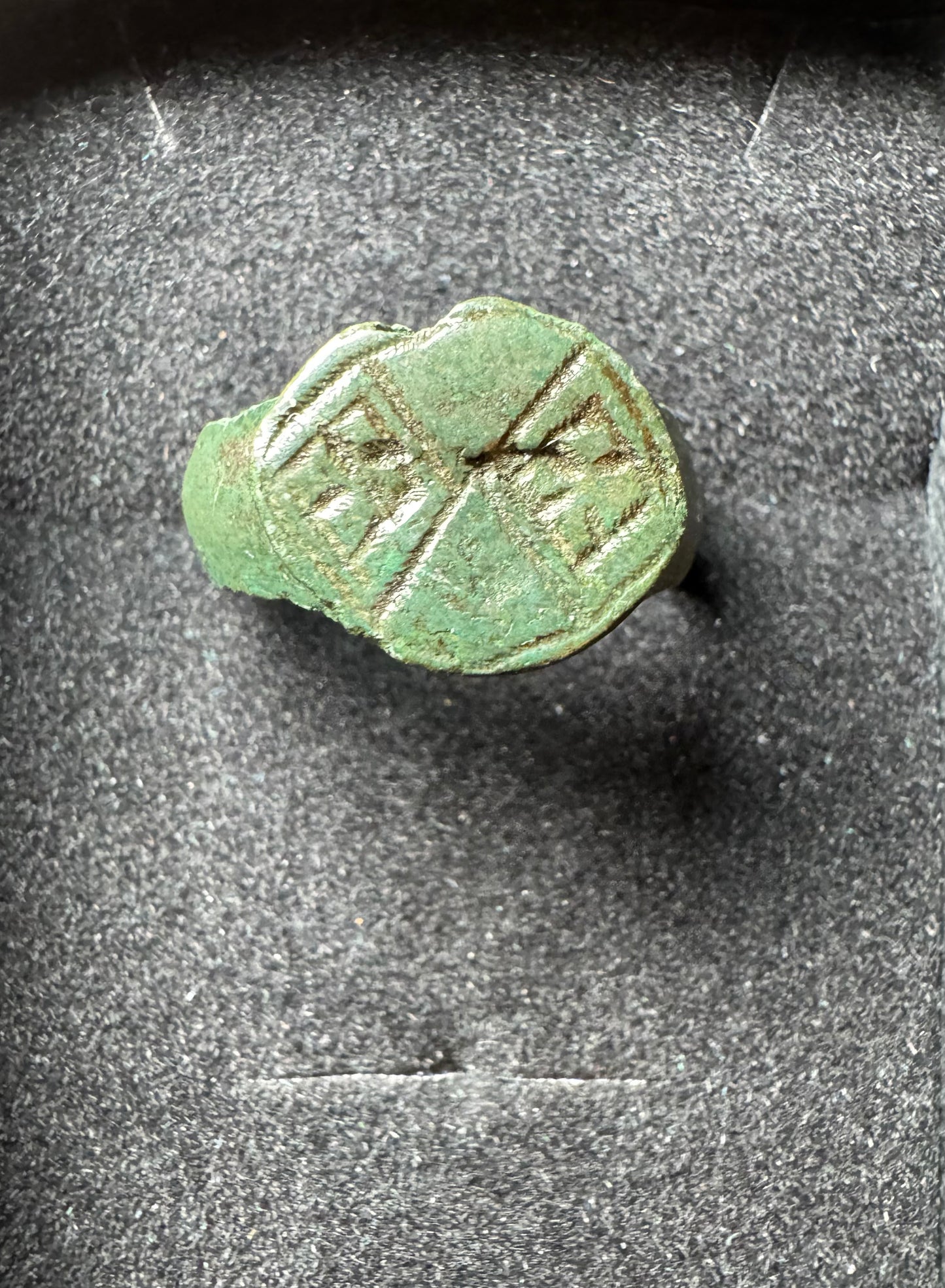 Medieval Bronze Signet Ring with Engraving — ca. AD 1000–1200 (Copy)