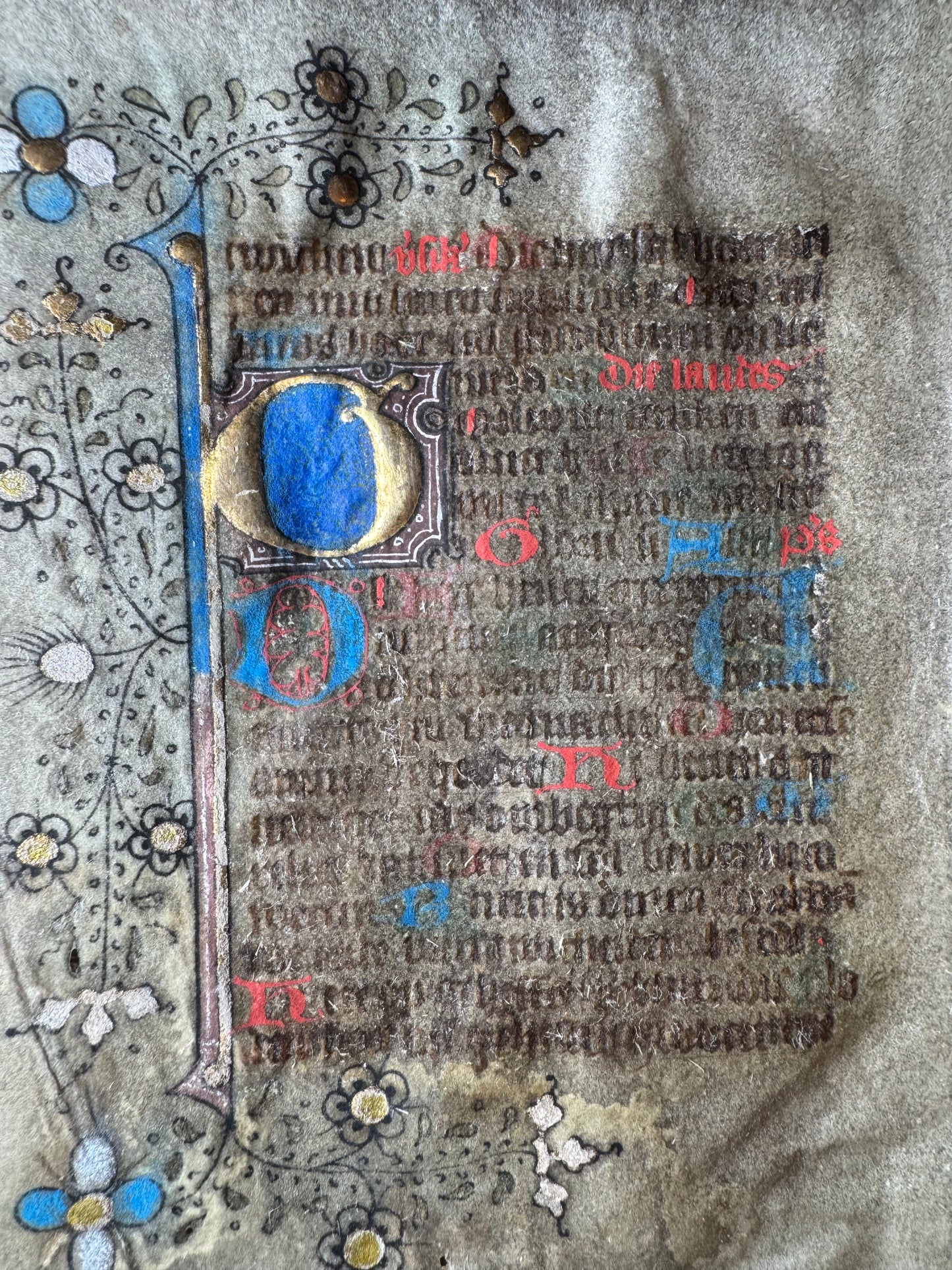 c. 1435–1440 Illuminated Book of Hours Leaf on Vellum – Netherlands (Utrecht or Zwolle)