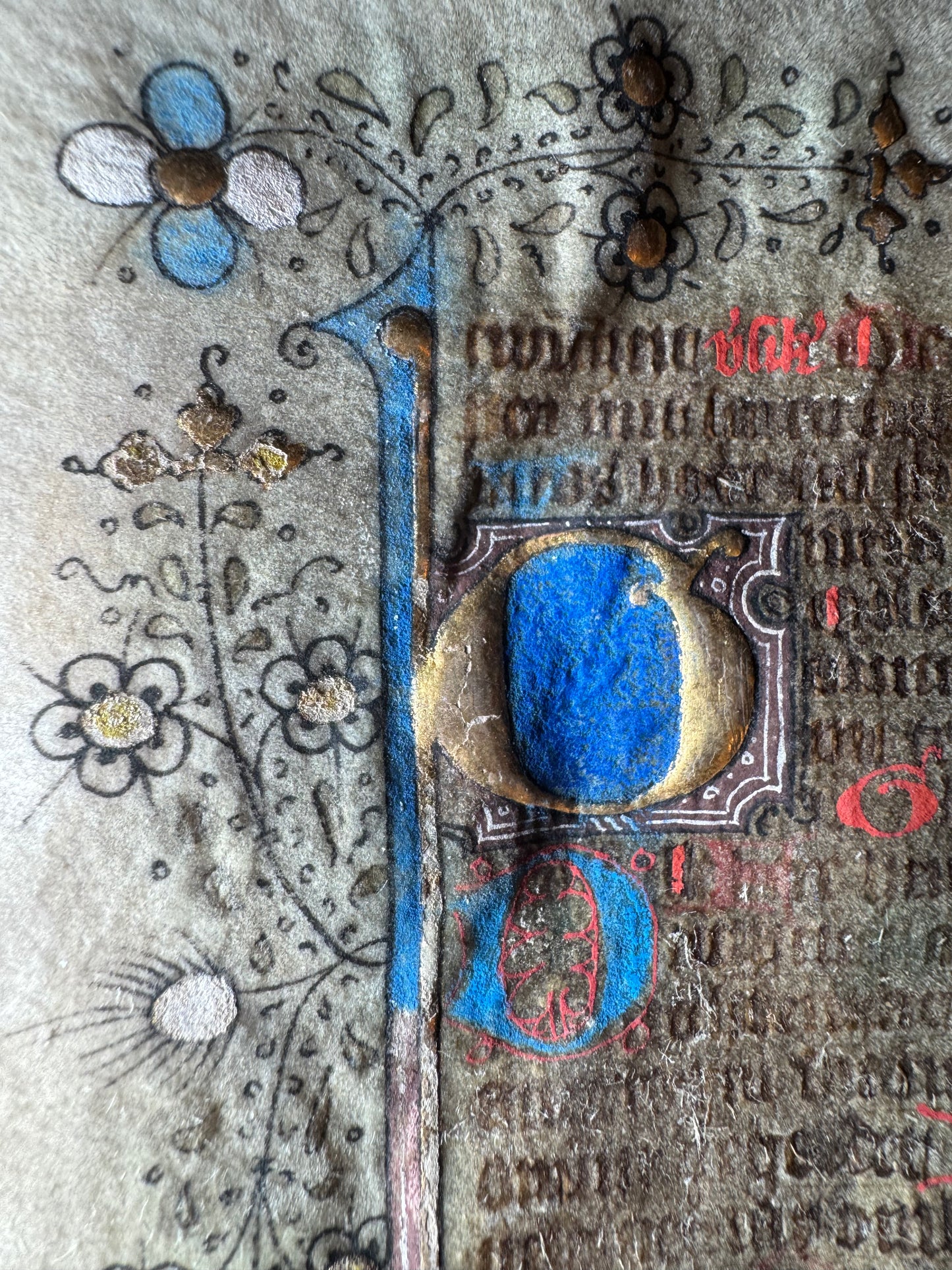 c. 1435–1440 Illuminated Book of Hours Leaf on Vellum – Netherlands (Utrecht or Zwolle)