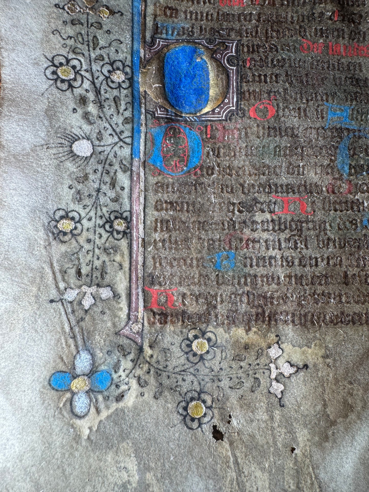 c. 1435–1440 Illuminated Book of Hours Leaf on Vellum – Netherlands (Utrecht or Zwolle)