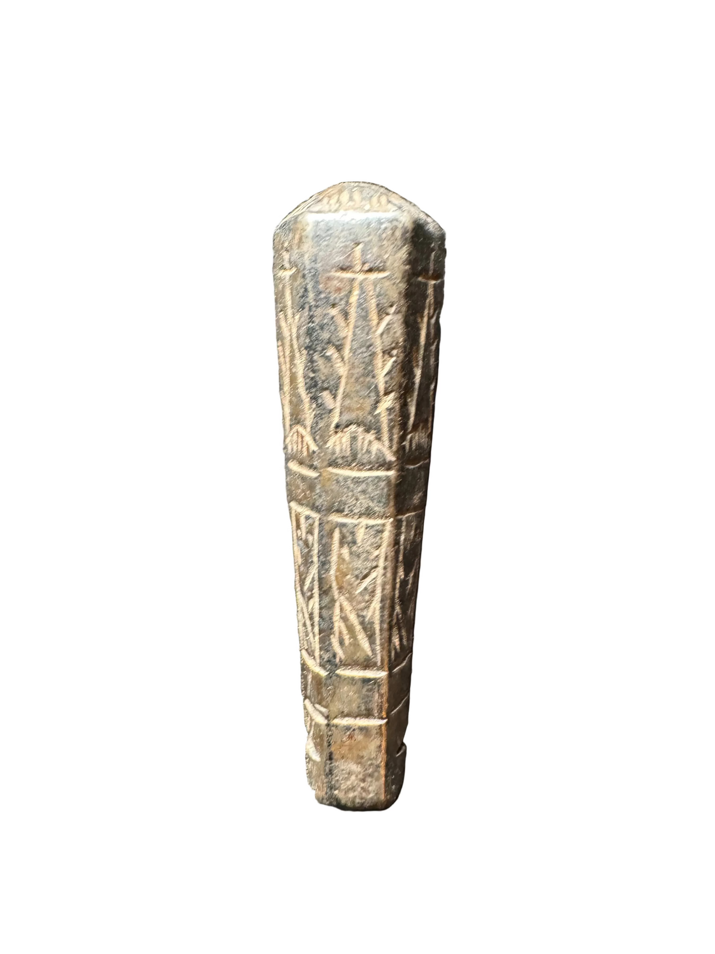 15th–16th Century Medieval Gilded Hexagonal Bead with Geometric Decoration