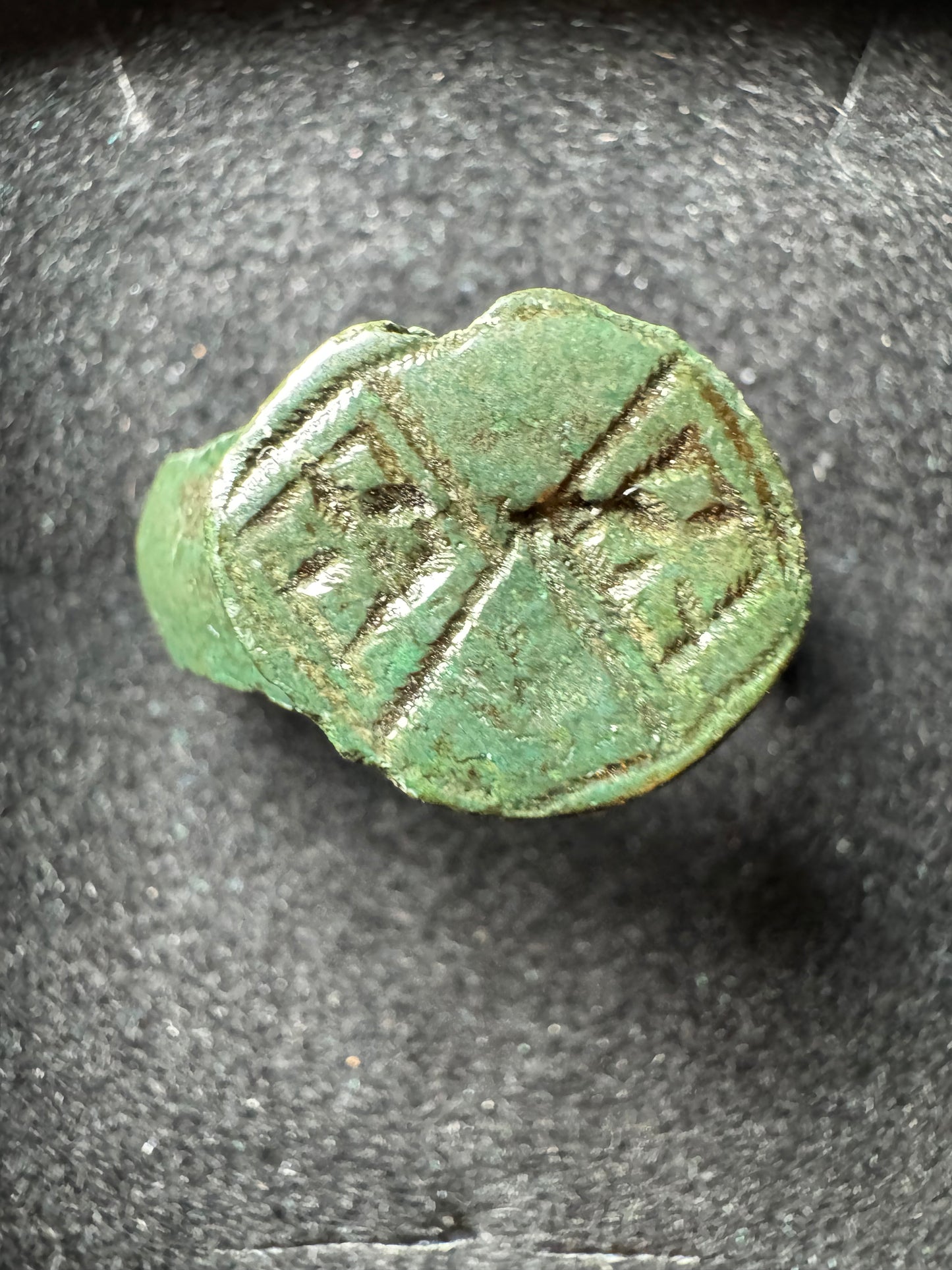 Medieval Bronze Signet Ring with Engraving — ca. AD 1000–1200 (Copy)