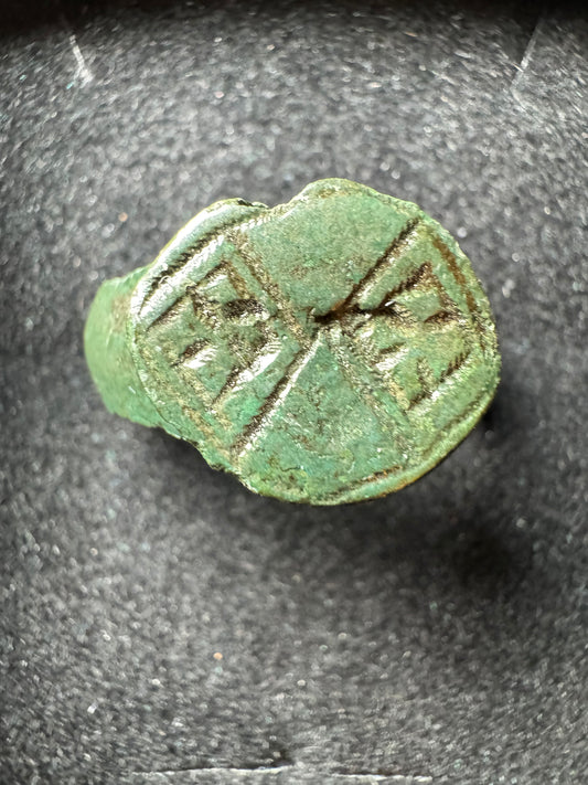 Medieval Bronze Signet Ring with Engraving — ca. AD 1000–1200 (Copy)